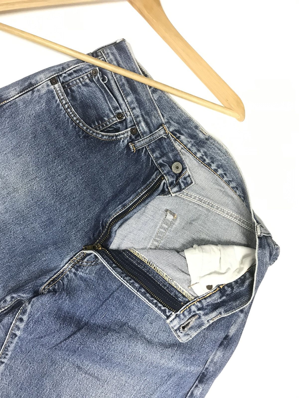 Japanese Brand × Vintage VINTAGE BAGGY SELVEDGE SOMETHING ANKLE CUT DISTRESSED DENIM Size US 29 - 6 Thumbnail