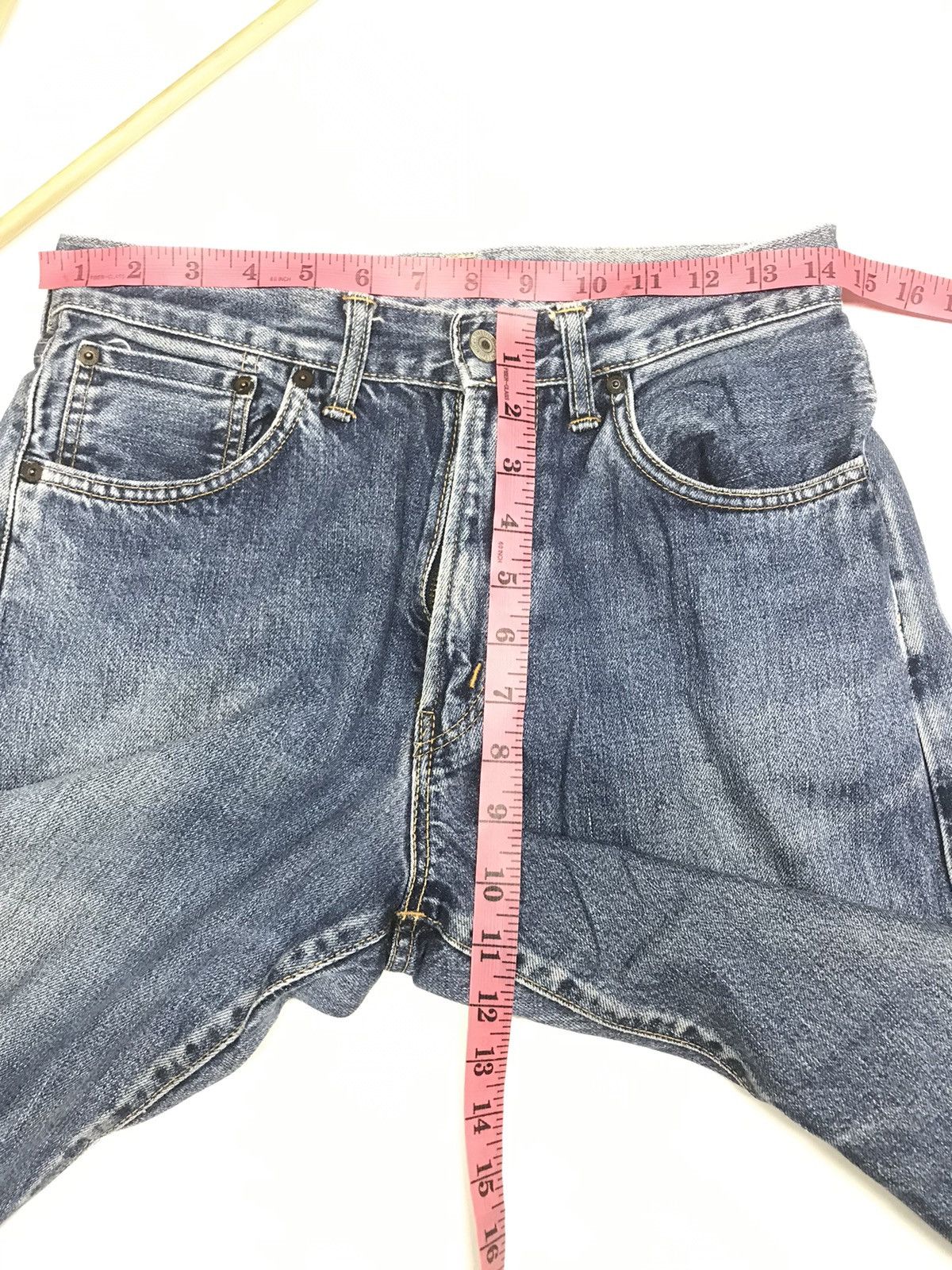 Japanese Brand × Vintage VINTAGE BAGGY SELVEDGE SOMETHING ANKLE CUT DISTRESSED DENIM Size US 29 - 18 Thumbnail