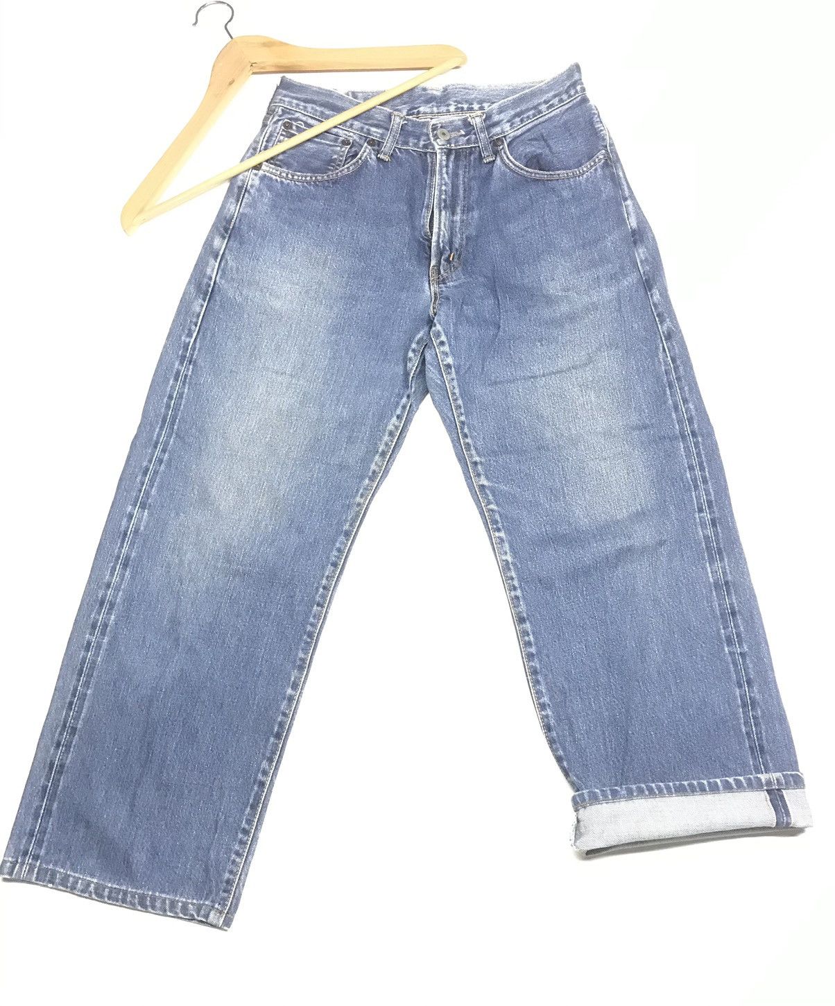 Japanese Brand × Vintage VINTAGE BAGGY SELVEDGE SOMETHING ANKLE CUT DISTRESSED DENIM Size US 29 - 1 Thumbnail