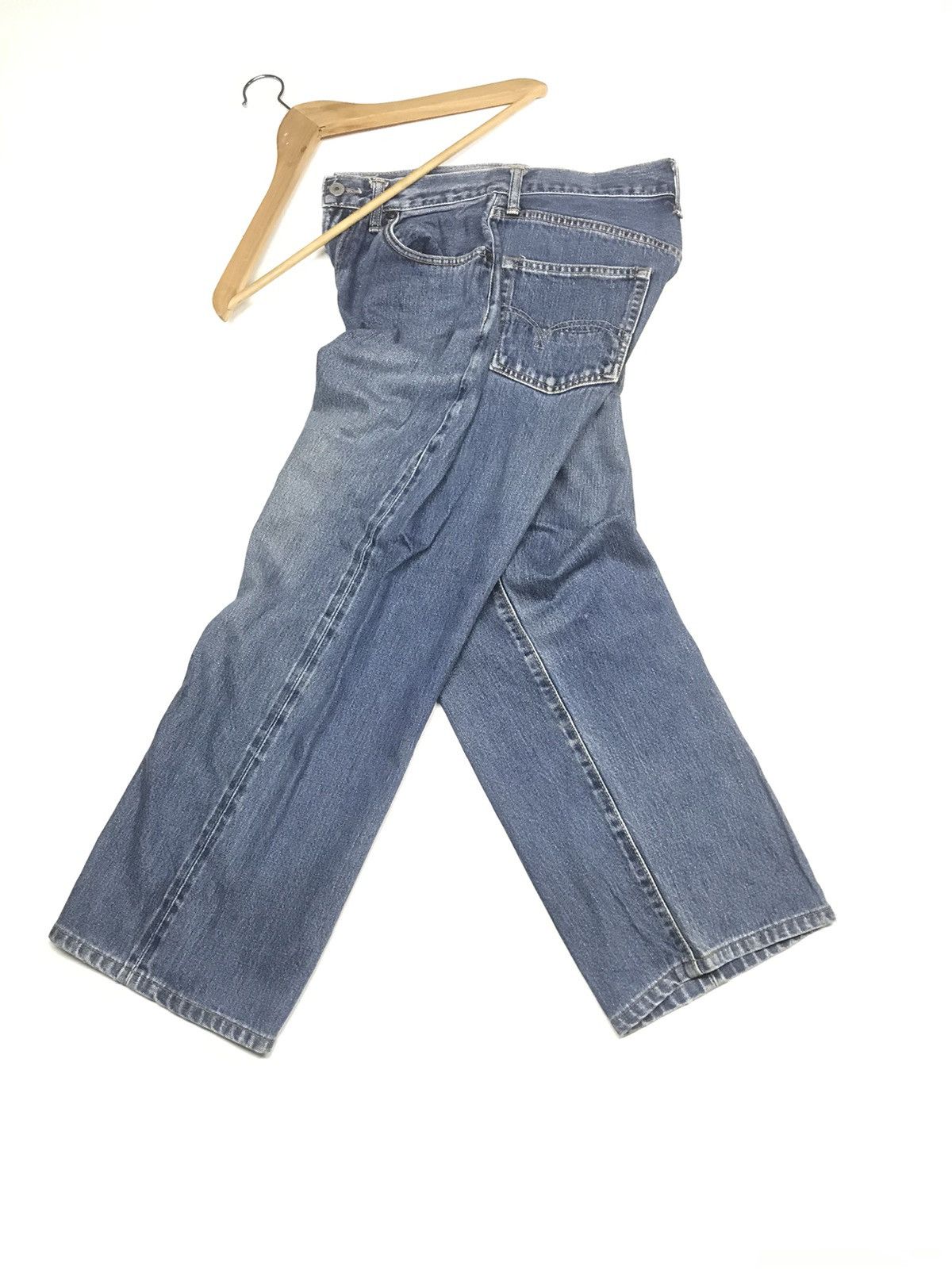 Japanese Brand × Vintage VINTAGE BAGGY SELVEDGE SOMETHING ANKLE CUT DISTRESSED DENIM Size US 29 - 16 Thumbnail