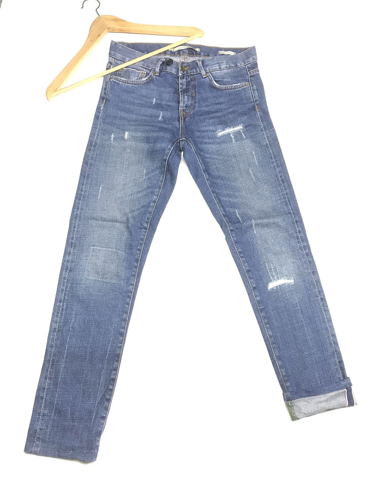 Zara VINTAGE ZARA WOMEN/UNISEX DISTRESSED SELVEDGE DENIM Size US 28 / EU 44 - 1 Thumbnail