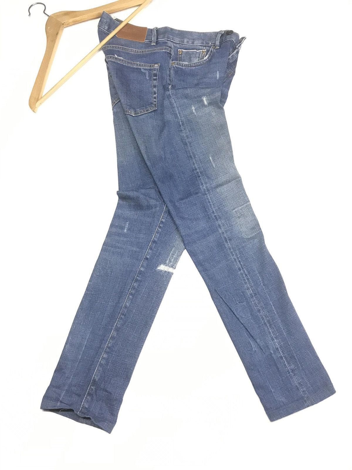 Zara VINTAGE ZARA WOMEN/UNISEX DISTRESSED SELVEDGE DENIM Size US 28 / EU 44 - 19 Thumbnail