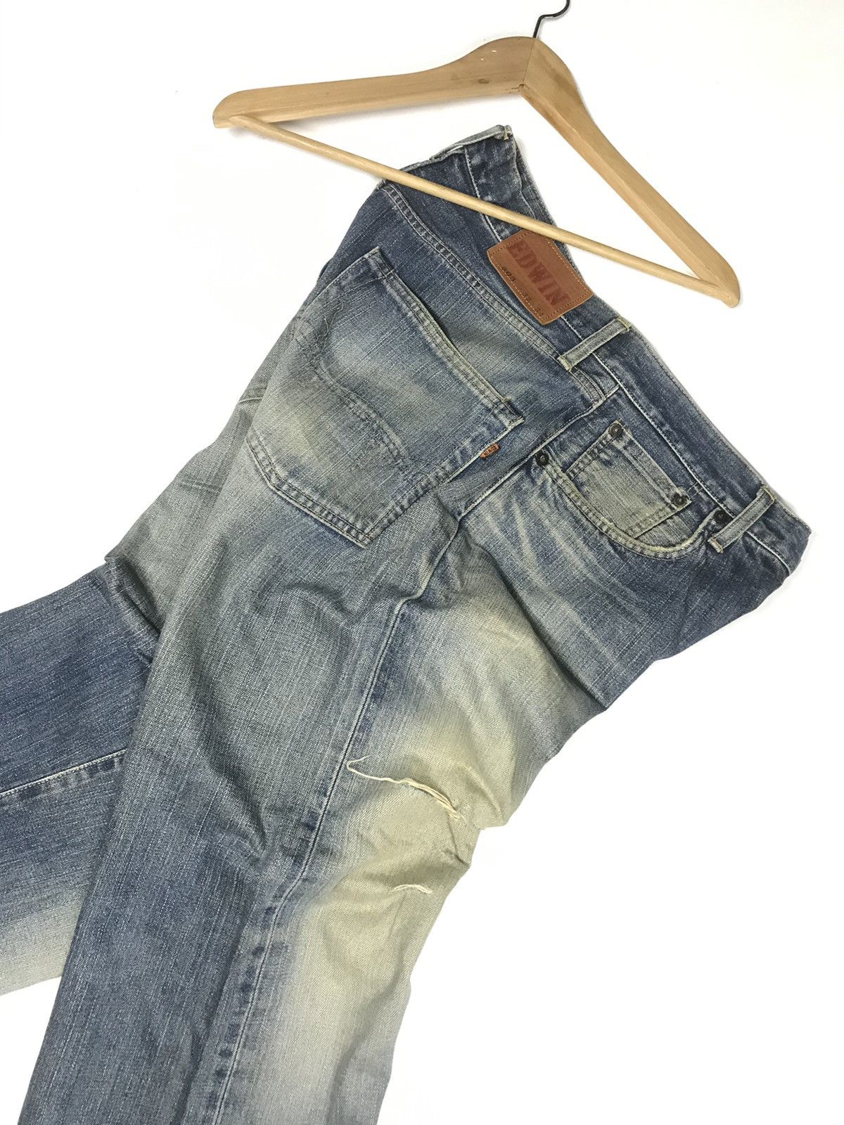 Edwin × Vintage VINTAGE SELVEDGE EDWIN 505 DISTRESSED DENIM Size US 32 / EU 48 - 15 Thumbnail