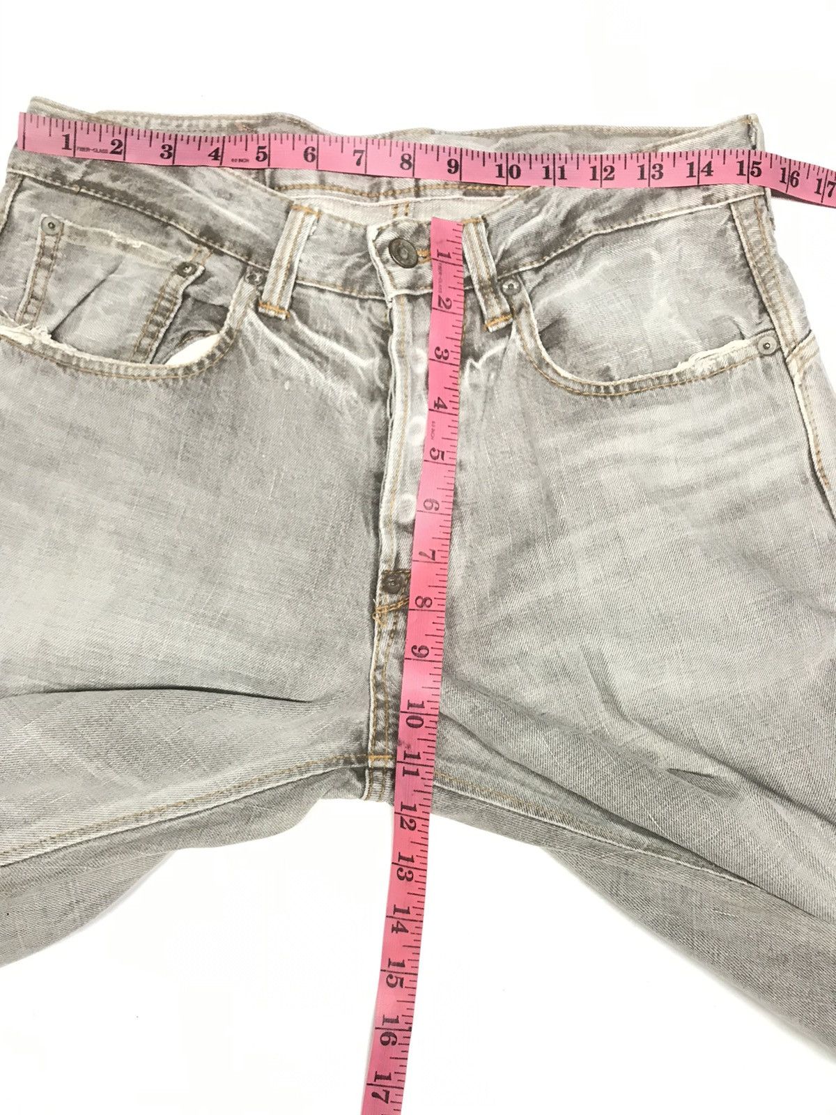 Edwin × Vintage VINTAGE RUSTY EDWIN DISTRESSED SELVEDGE DENIM Size US 30 / EU 46 - 17 Thumbnail