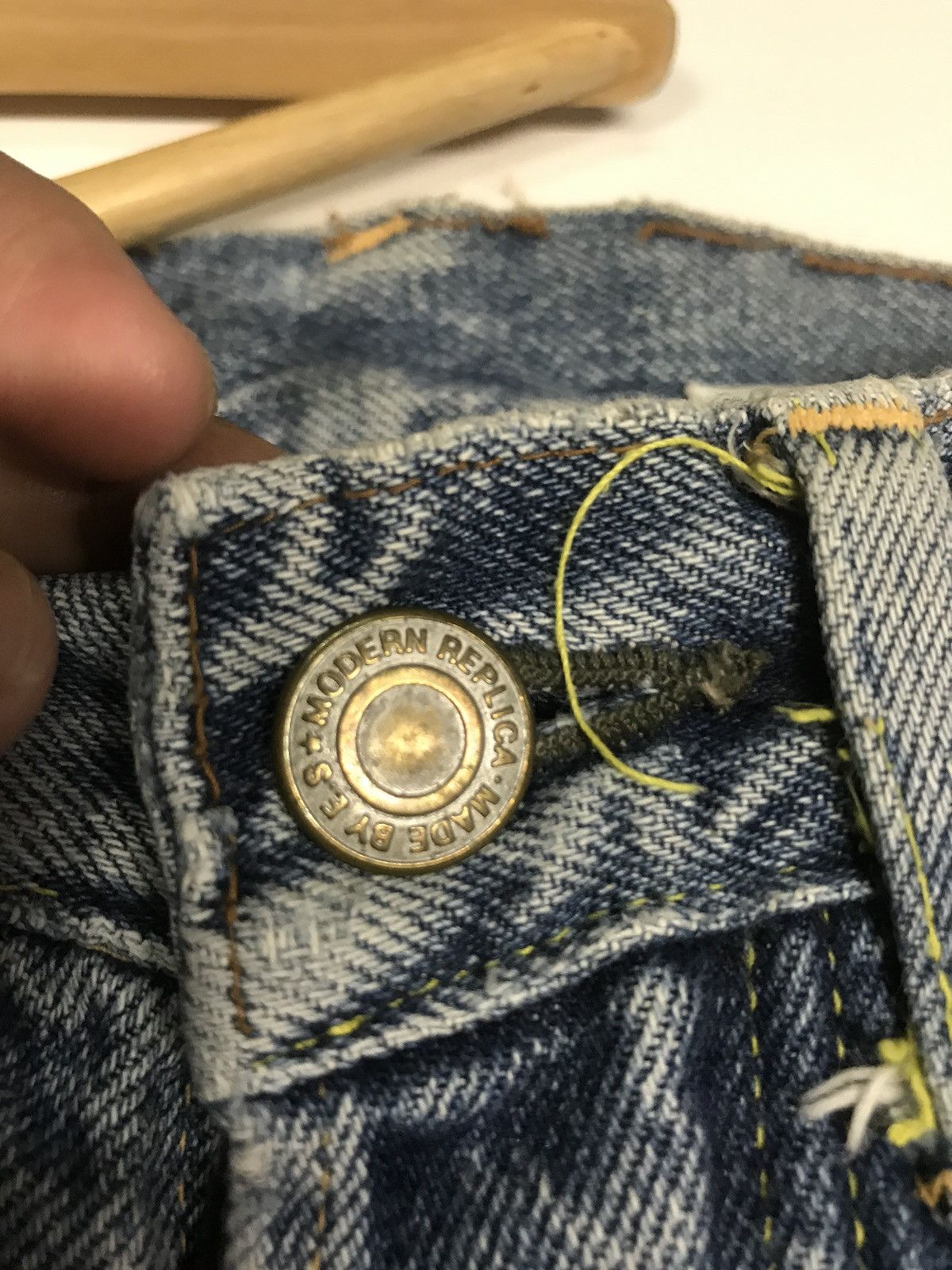 Vintage × eS VINTAGE RUSTY MODERN REPLICA MADE BY E-S SELVEDGE DENIM Size US 28 / EU 44 - 4 Thumbnail
