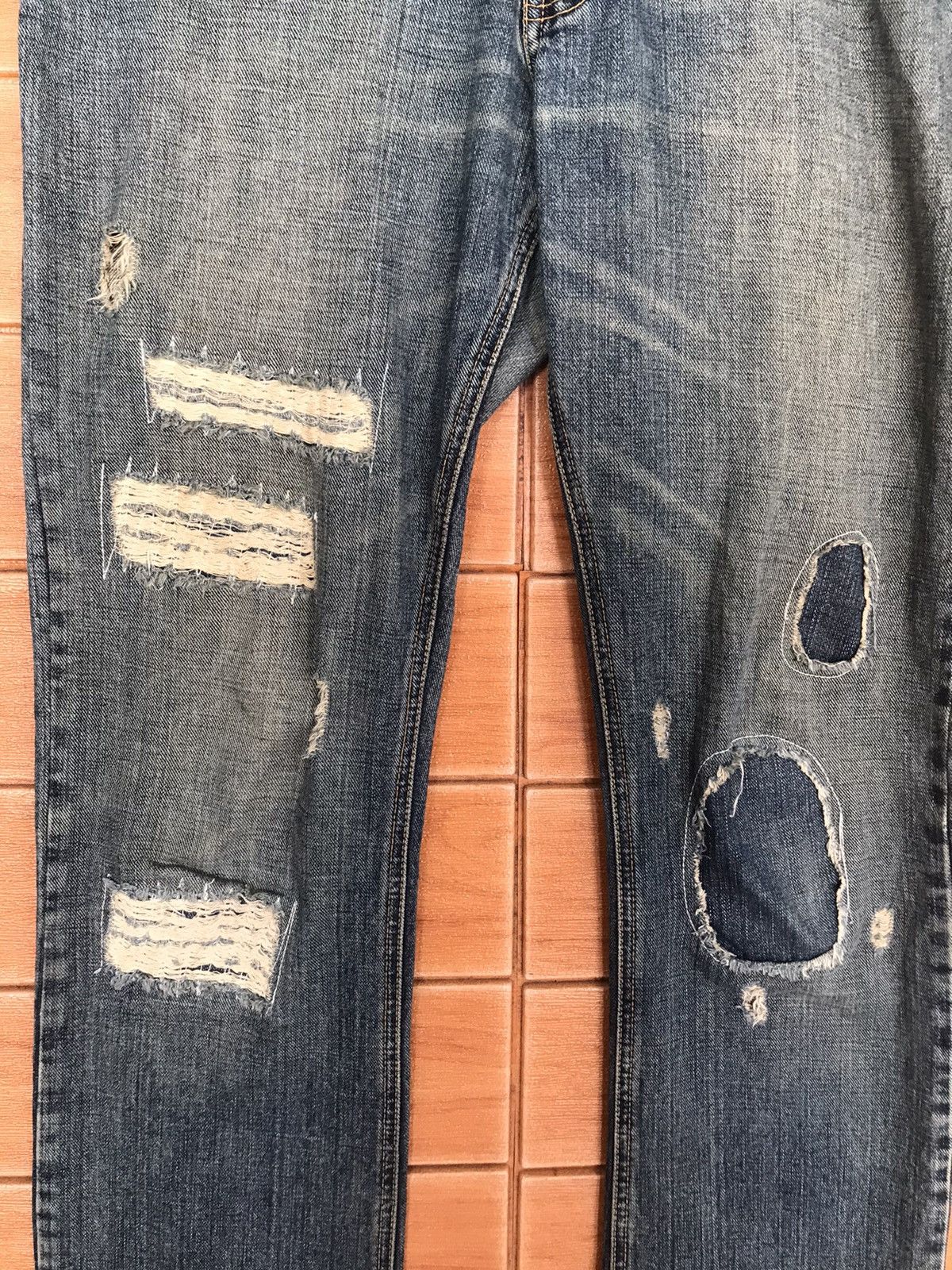Kapital Mens Melrose Boro Distress Patchwork Denim Jeans Size US 34 / EU 50 - 4 Thumbnail
