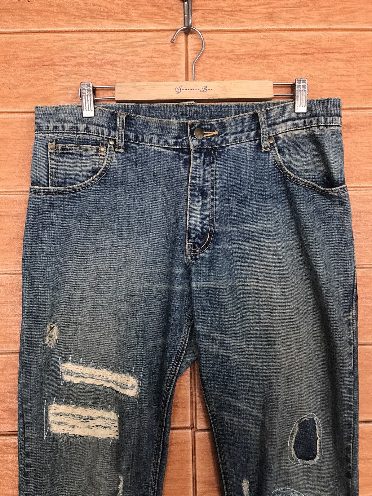 Kapital Mens Melrose Boro Distress Patchwork Denim Jeans Size US 34 / EU 50 - 3 Thumbnail