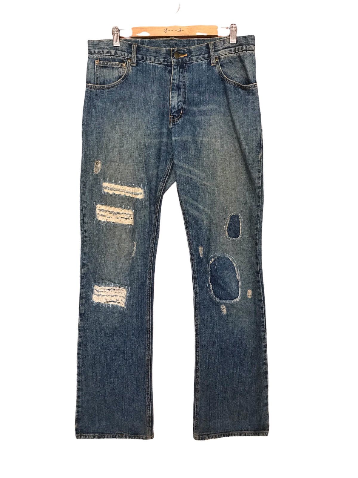 Kapital Mens Melrose Boro Distress Patchwork Denim Jeans Size US 34 / EU 50 - 1 Thumbnail