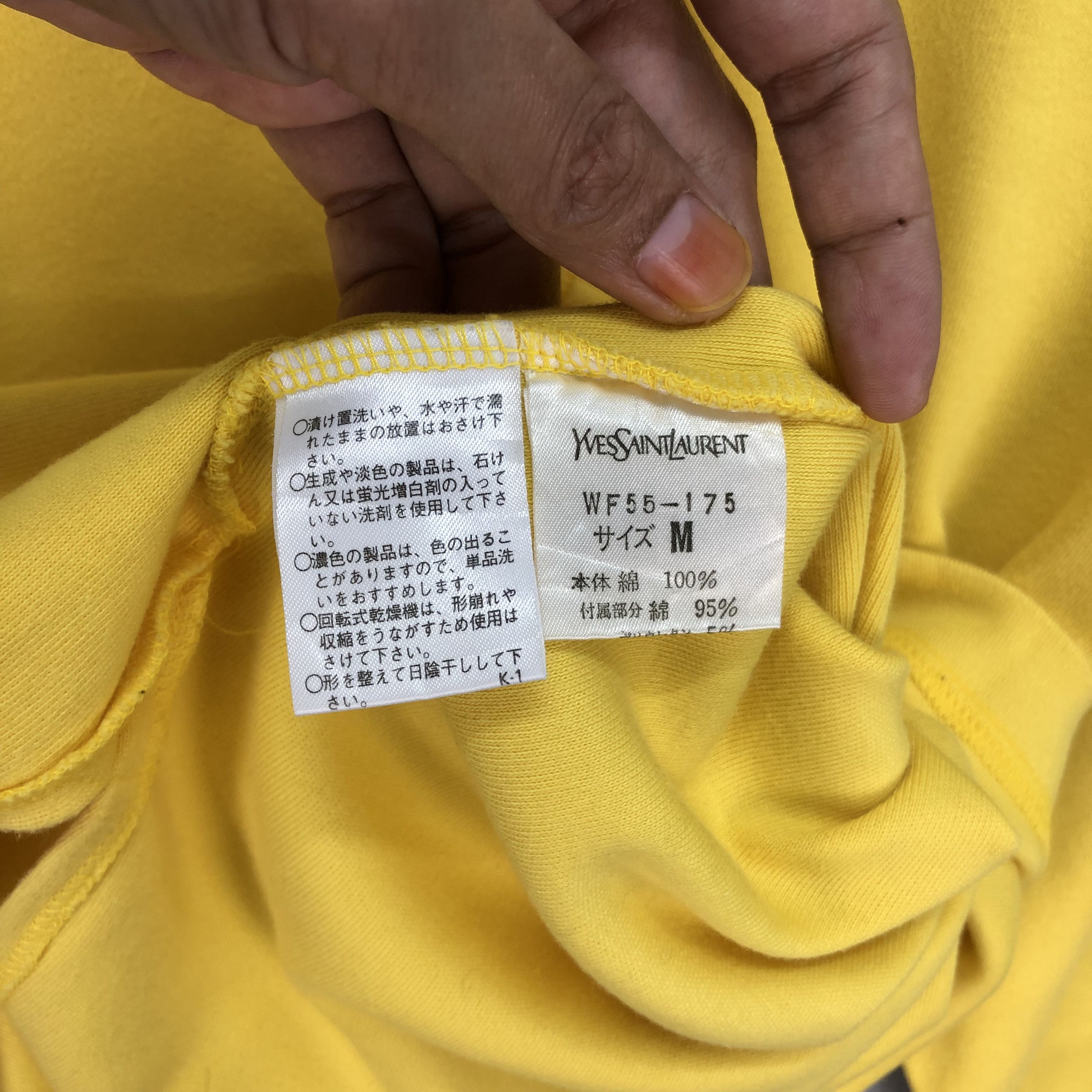 Yves Saint Laurent YSL Embroidery Big Logo All Yellow Sweater #4435-153 Size US M / EU 48-50 / 2 - 8 Thumbnail