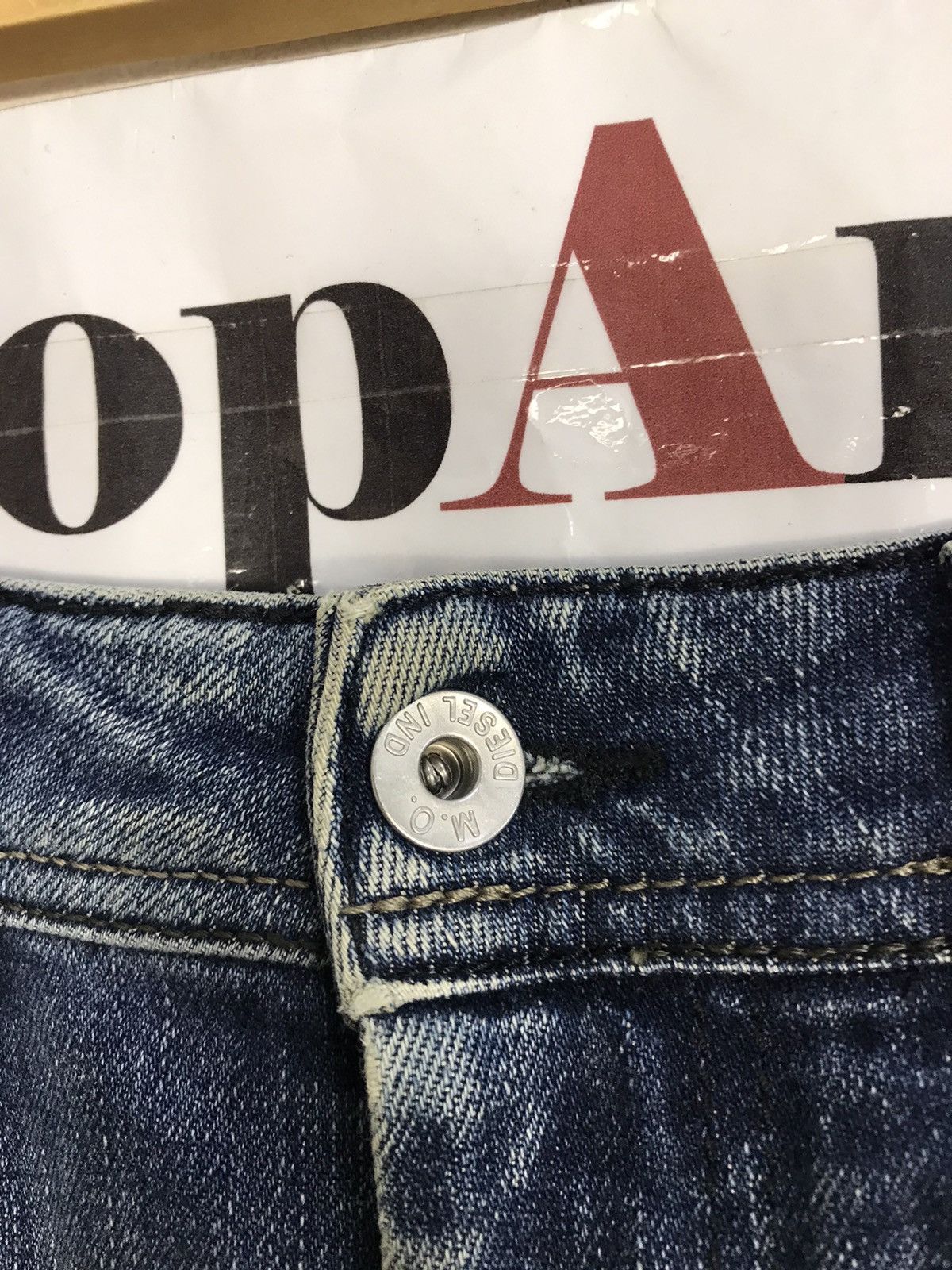 Diesel × Vintage Vtg Diesel Industry Back Side Pocket Big Logo Art Jeans Size US 33 - 7 Thumbnail