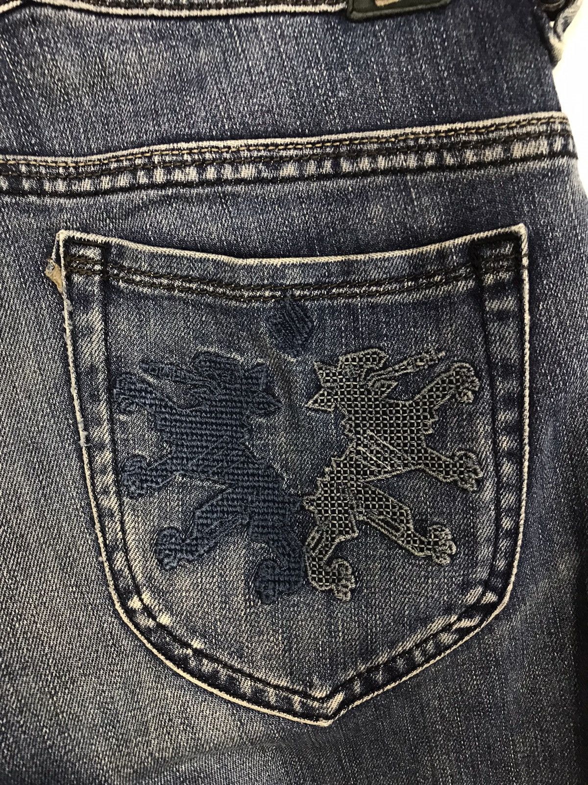 Diesel × Vintage Vtg Diesel Industry Back Side Pocket Big Logo Art Jeans Size US 33 - 11 Thumbnail