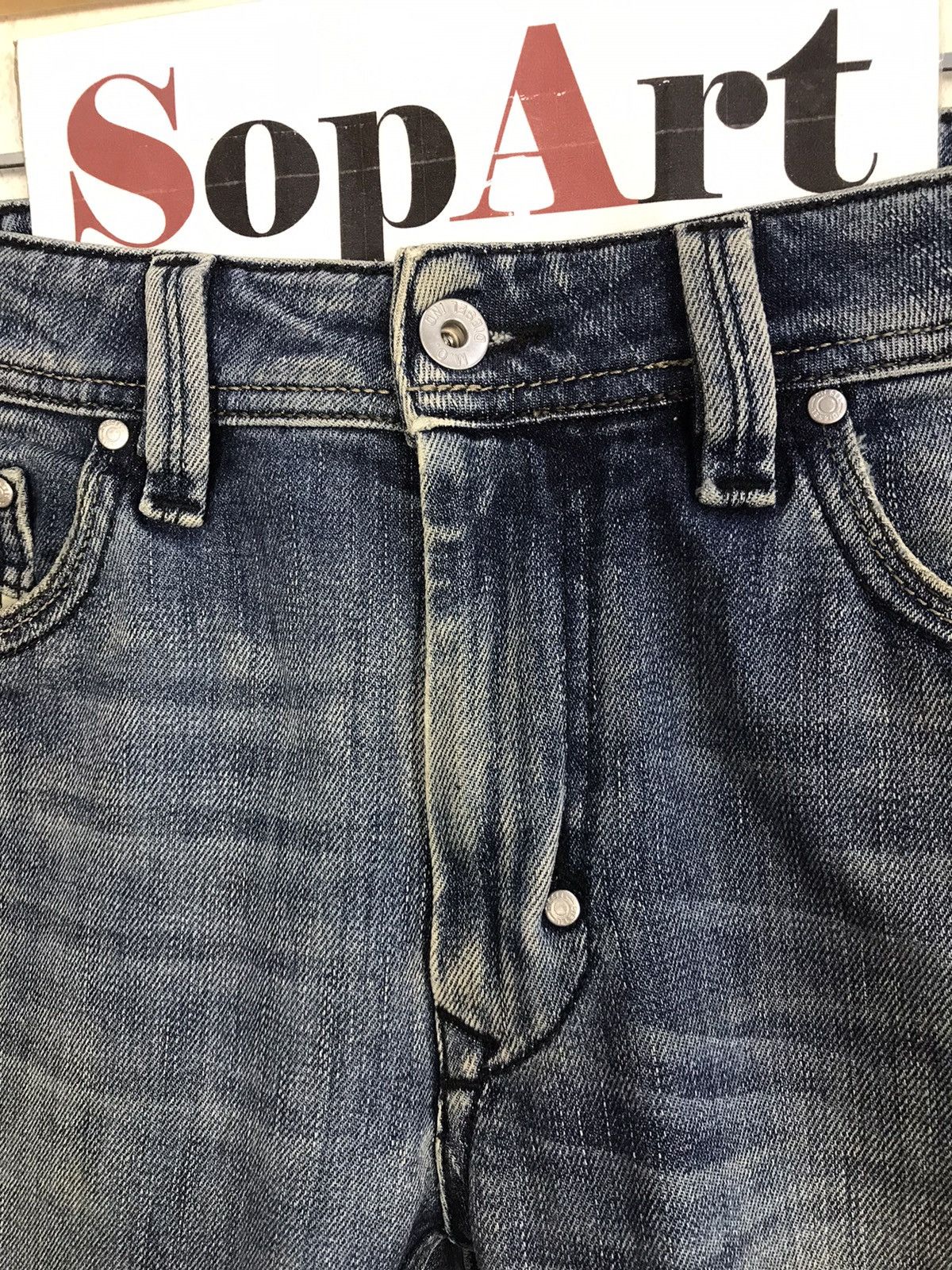 Diesel × Vintage Vtg Diesel Industry Back Side Pocket Big Logo Art Jeans Size US 33 - 6 Thumbnail