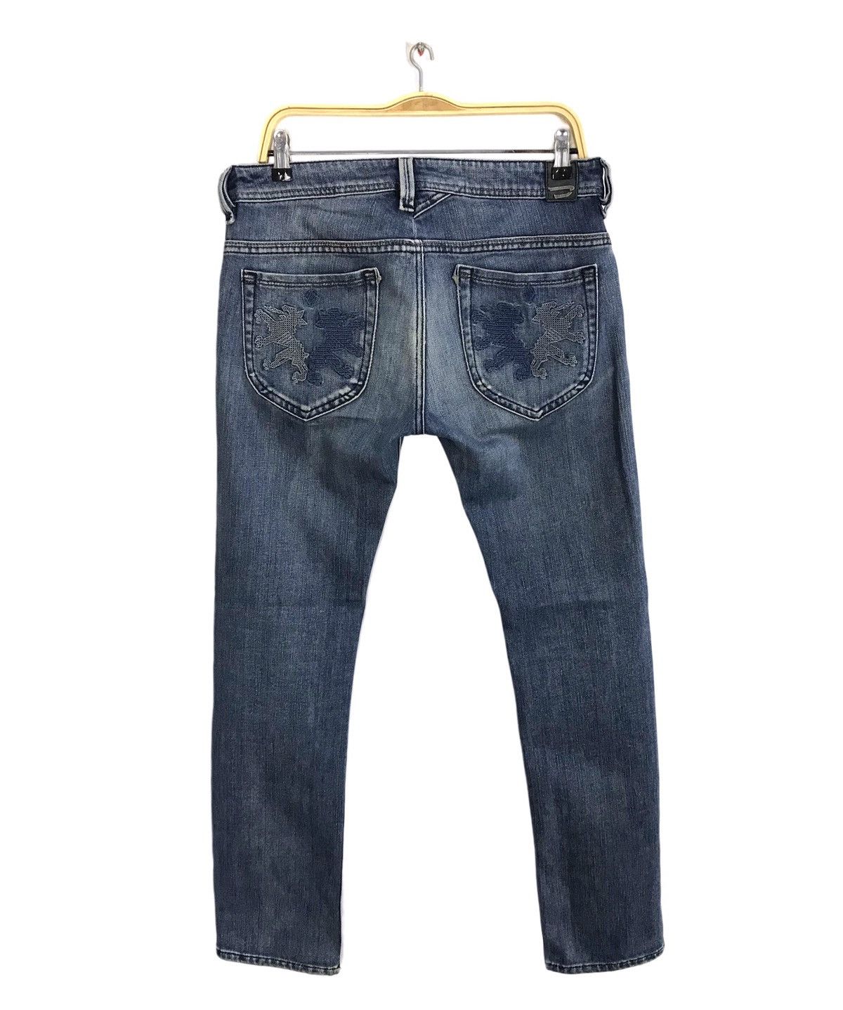 Diesel × Vintage Vtg Diesel Industry Back Side Pocket Big Logo Art Jeans Size US 33 - 2 Thumbnail