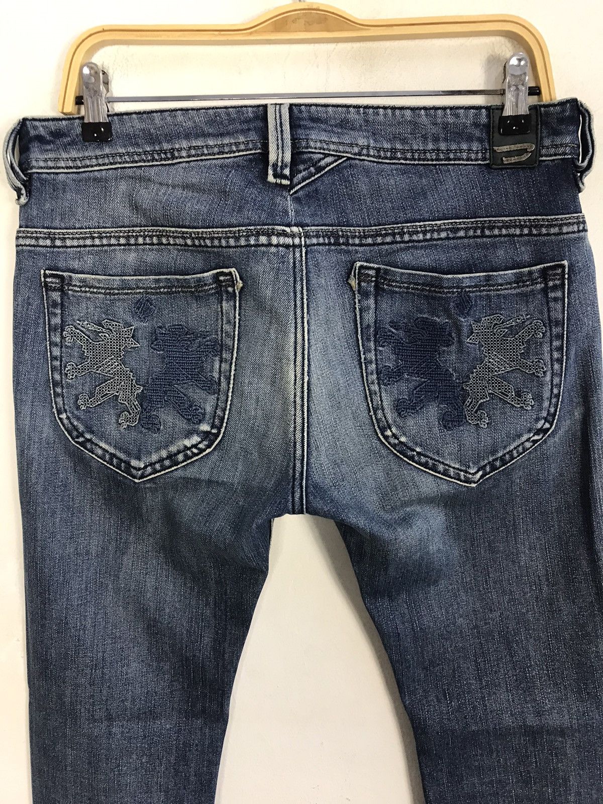 Diesel × Vintage Vtg Diesel Industry Back Side Pocket Big Logo Art Jeans Size US 33 - 10 Thumbnail