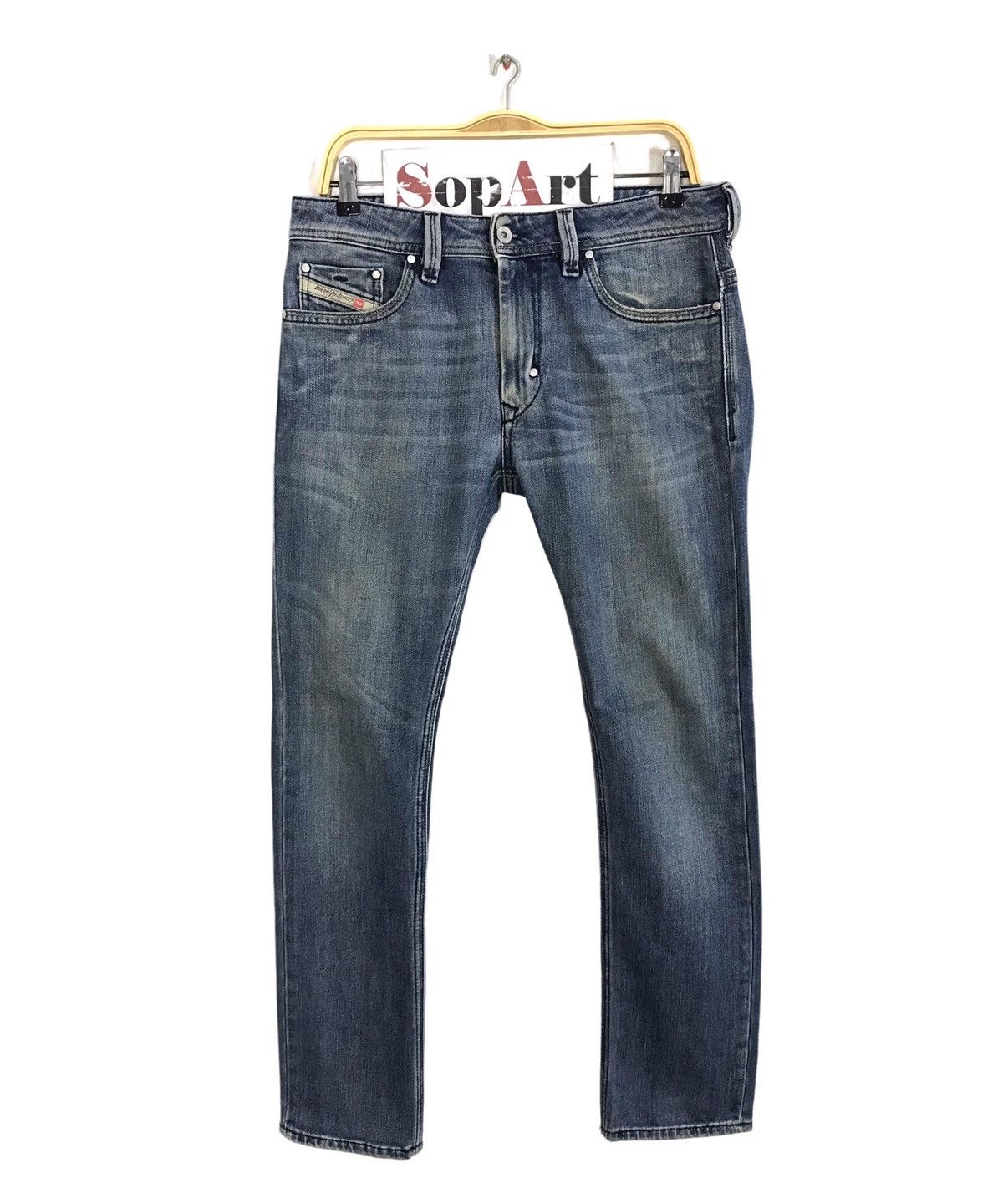 Diesel × Vintage Vtg Diesel Industry Back Side Pocket Big Logo Art Jeans Size US 33 - 1 Thumbnail