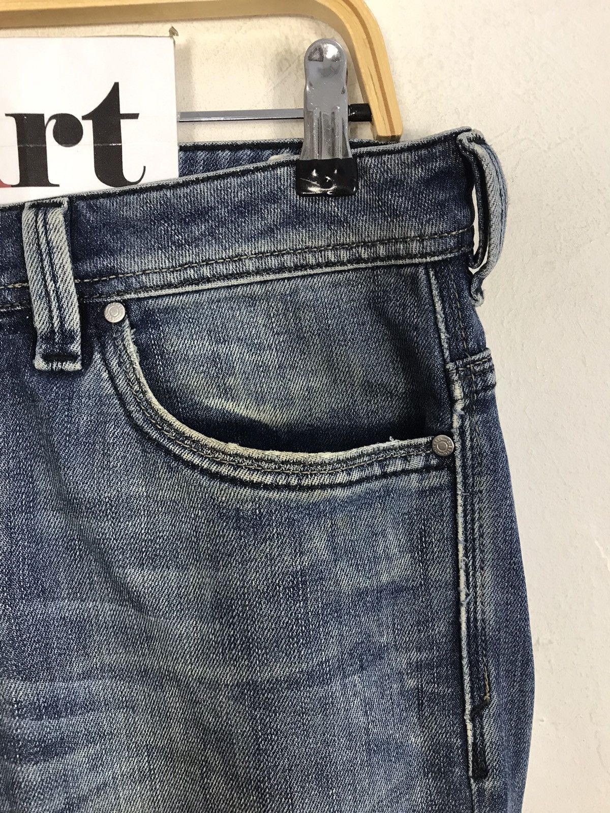 Diesel × Vintage Vtg Diesel Industry Back Side Pocket Big Logo Art Jeans Size US 33 - 5 Thumbnail
