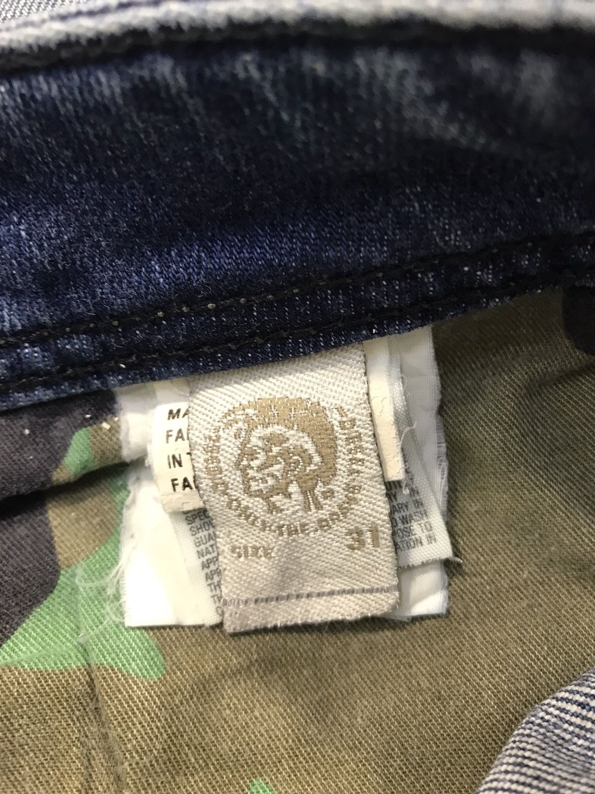 Diesel × Vintage Vtg Diesel Industry Back Side Pocket Big Logo Art Jeans Size US 33 - 15 Thumbnail