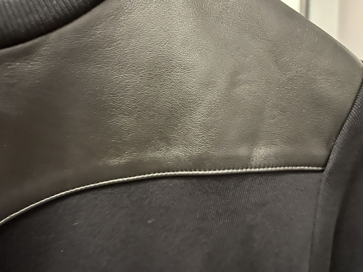 Hedi Slimane × Yves Saint Laurent Leather paneled crewneck sweatshirt Size L / US 10 / IT 46 - 7 Thumbnail