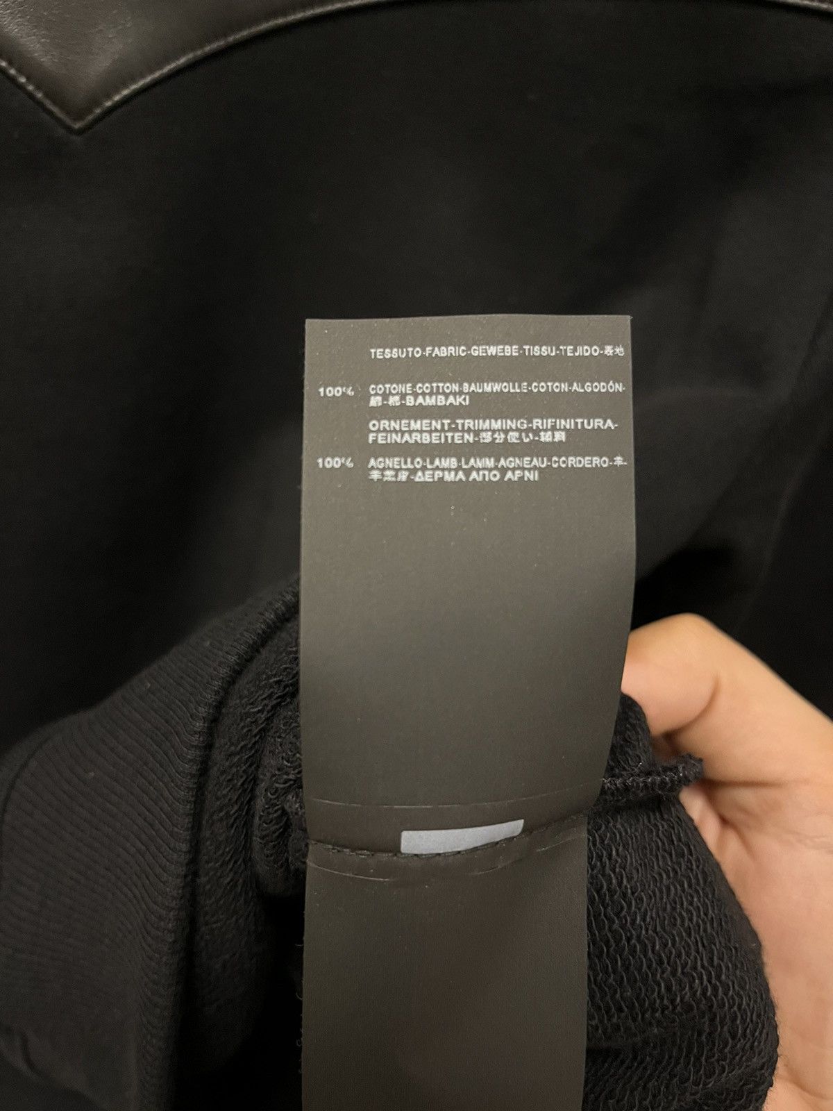 Hedi Slimane × Yves Saint Laurent Leather paneled crewneck sweatshirt Size L / US 10 / IT 46 - 6 Thumbnail