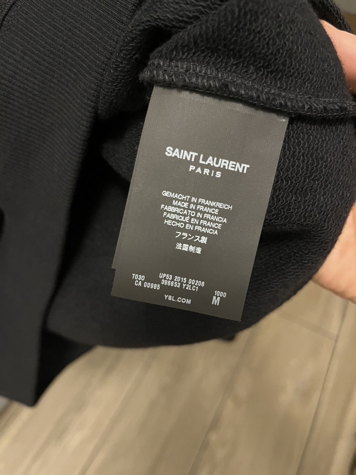 Hedi Slimane × Yves Saint Laurent Leather paneled crewneck sweatshirt Size L / US 10 / IT 46 - 5 Thumbnail