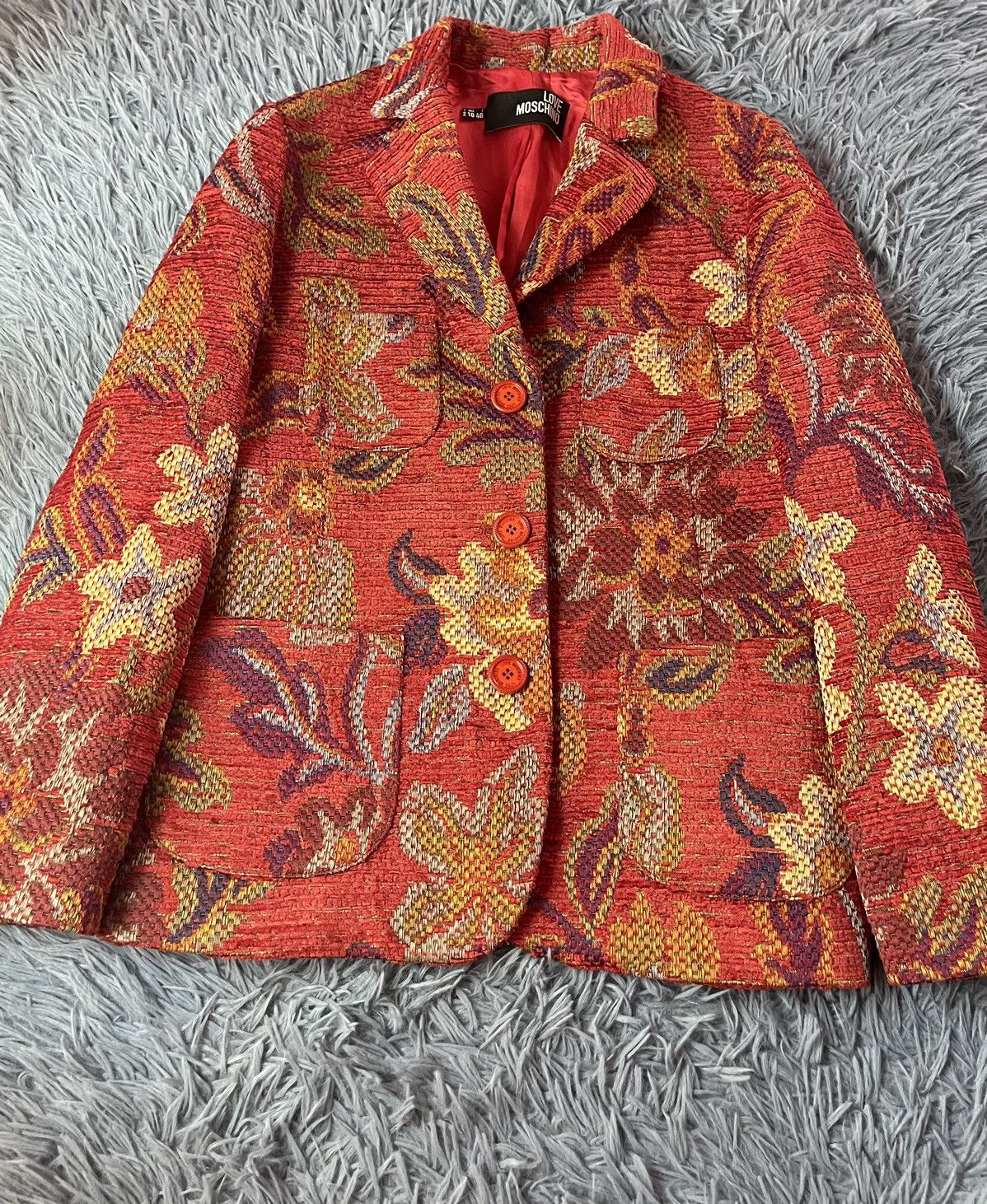 Love Moschino × Moschino Moschino avant garde textured floral print blazer Size L / US 10 / IT 46 - 2 Thumbnail