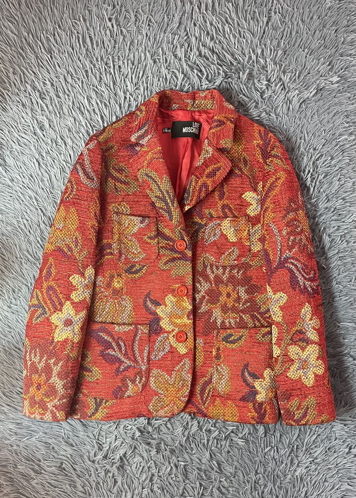 Love Moschino × Moschino Moschino avant garde textured floral print blazer Size L / US 10 / IT 46 - 1 Thumbnail