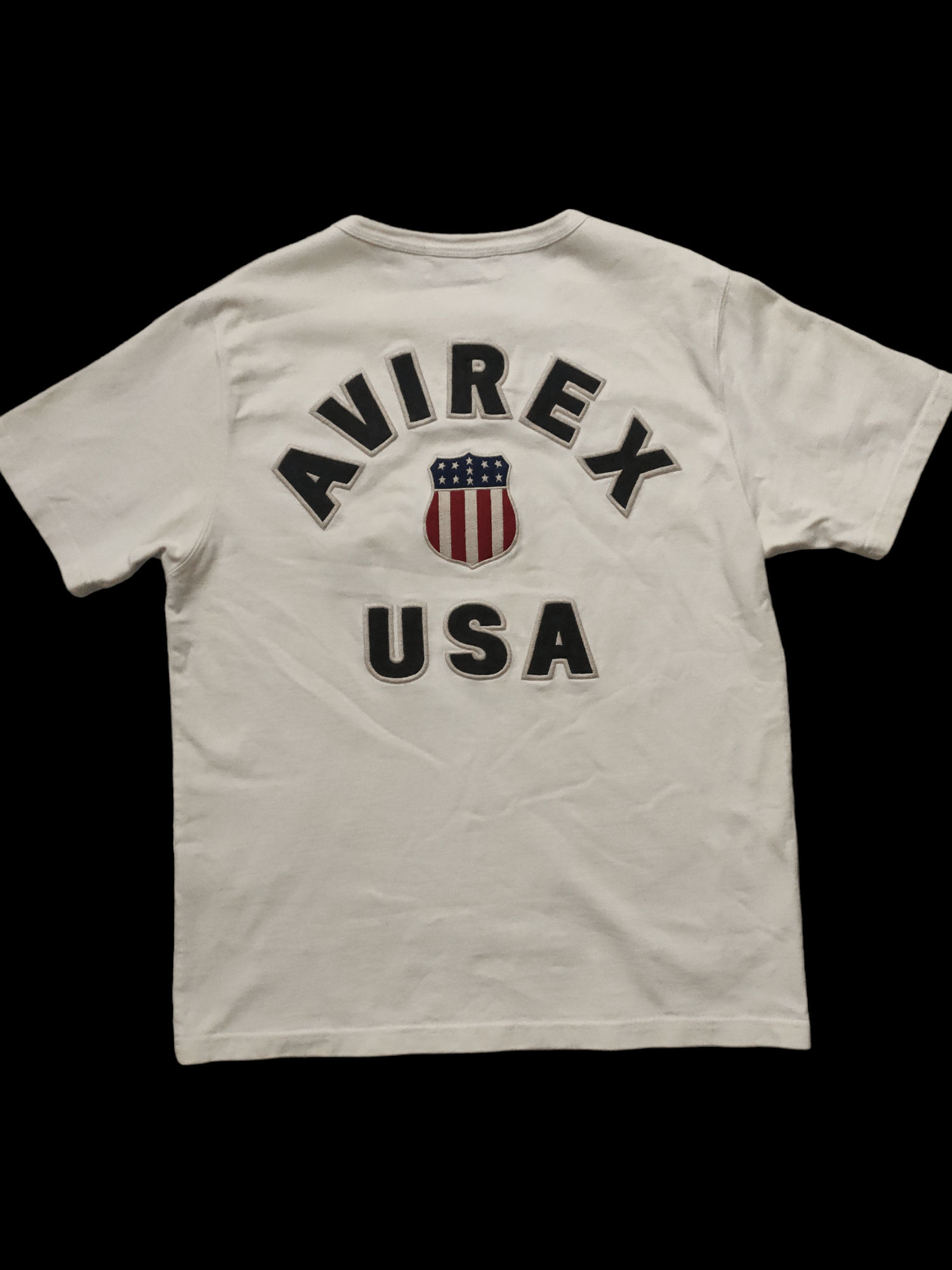 White Shirt Avirex USA Embroidered Big Logo