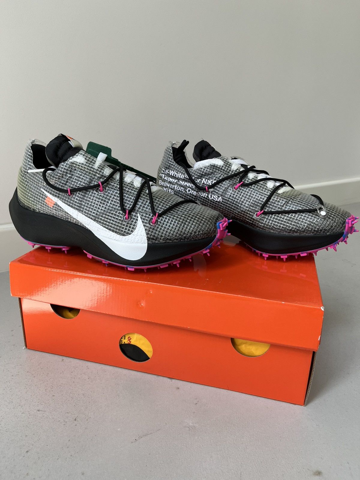 image of Nike X Off-White Vapor Street Shoes in Black, Men's (Size 7)