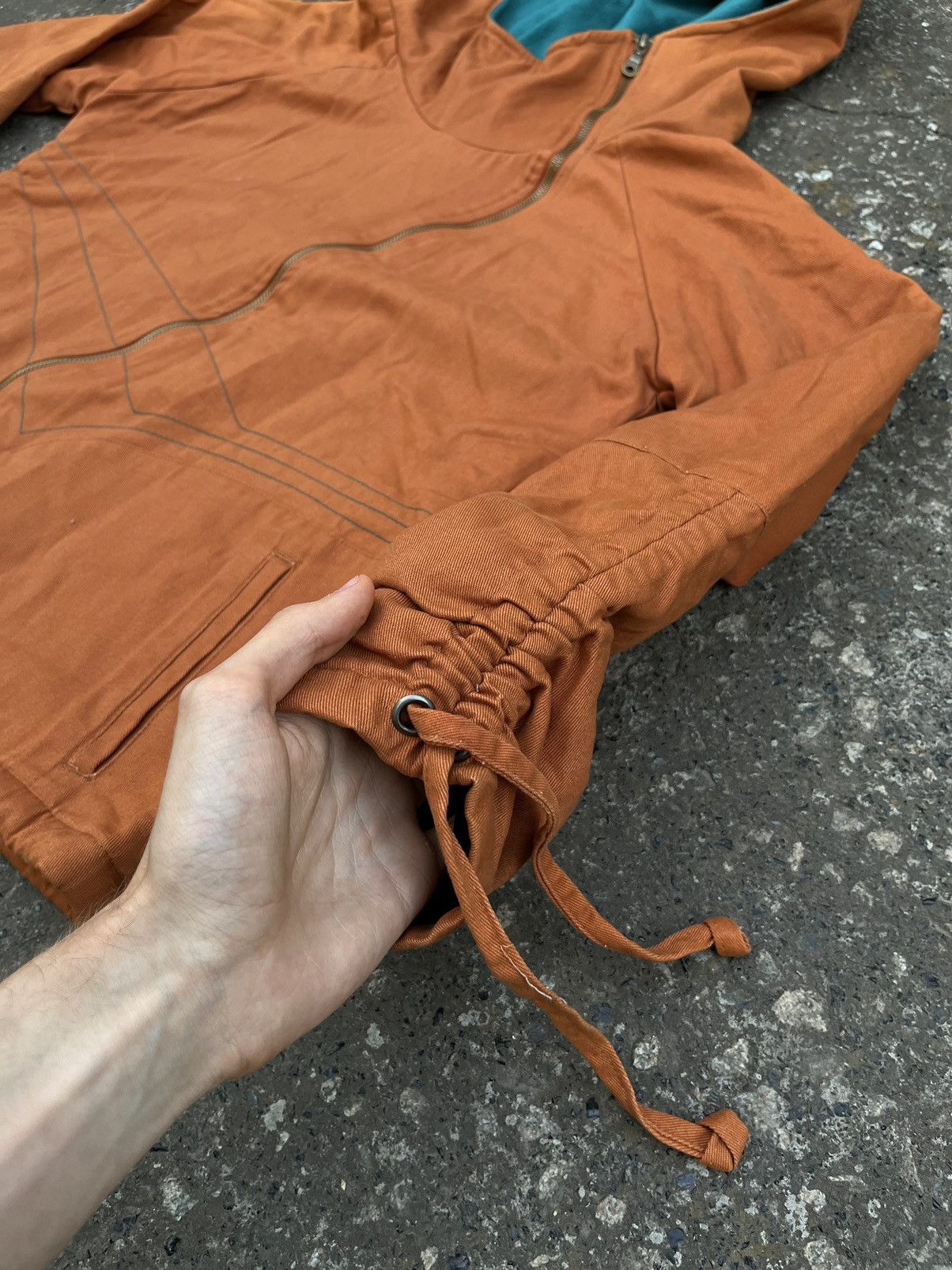 Vintage Vintage Asymmetrical Orange Zip Hoodie Jacket Deconstructed Size M / US 6-8 / IT 42-44 - 6 Thumbnail
