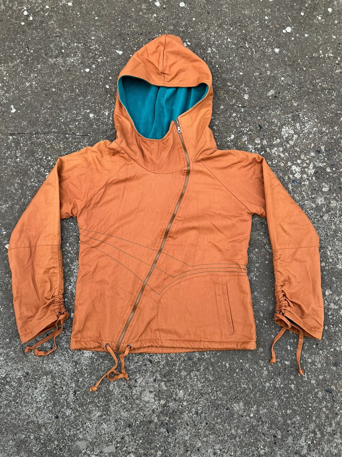 Vintage Vintage Asymmetrical Orange Zip Hoodie Jacket Deconstructed Size M / US 6-8 / IT 42-44 - 2 Thumbnail