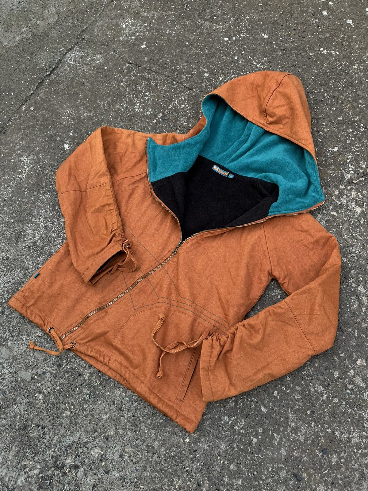 Vintage Vintage Asymmetrical Orange Zip Hoodie Jacket Deconstructed Size M / US 6-8 / IT 42-44 - 3 Thumbnail