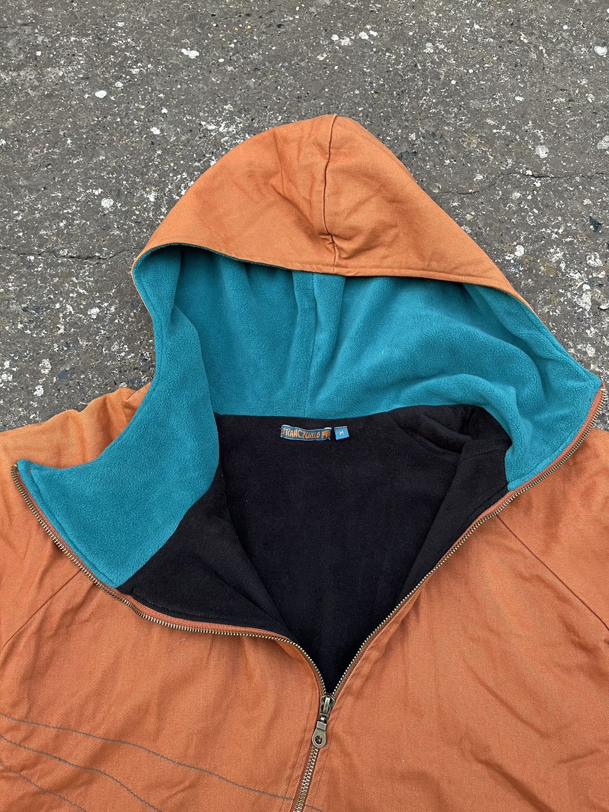 Vintage Vintage Asymmetrical Orange Zip Hoodie Jacket Deconstructed Size M / US 6-8 / IT 42-44 - 9 Thumbnail