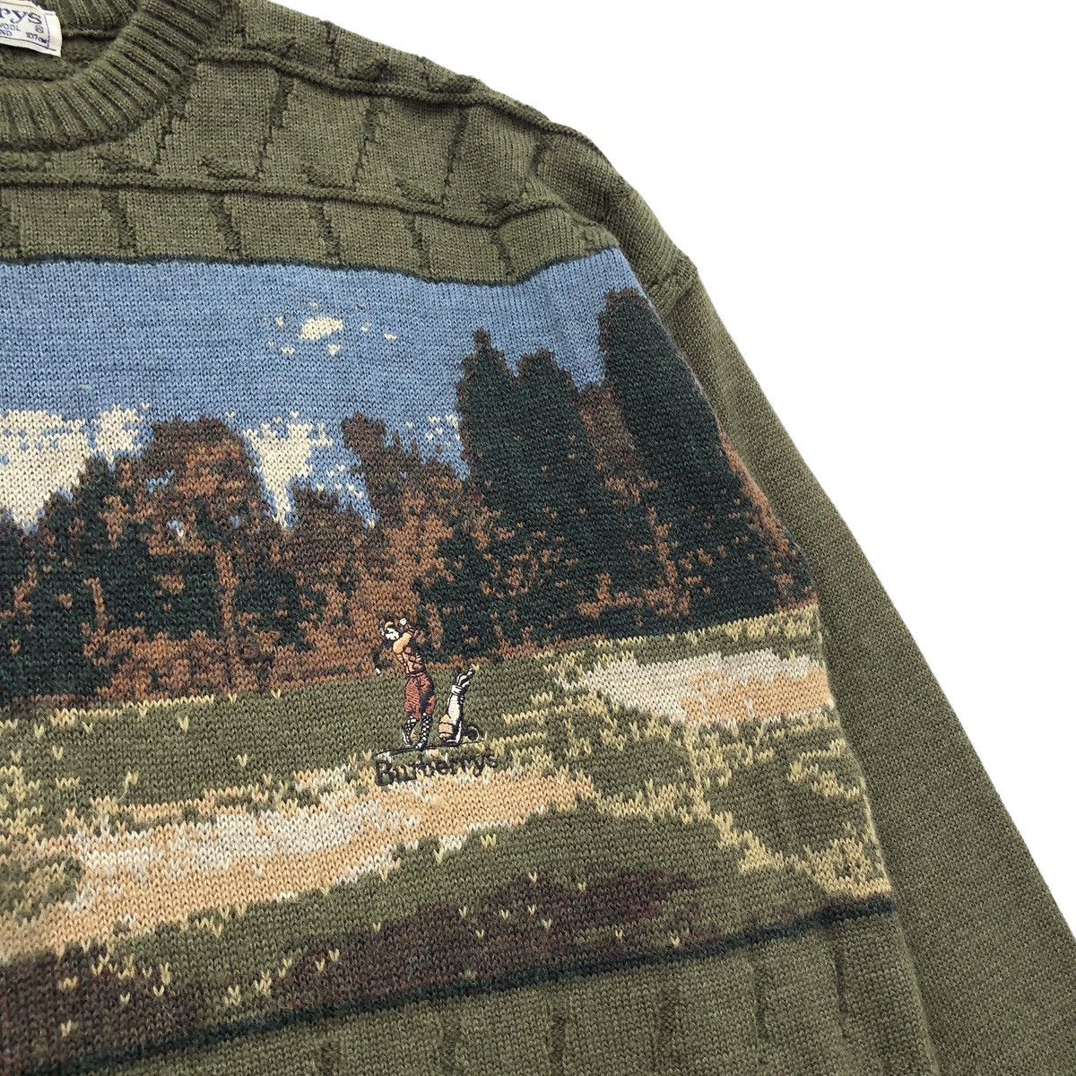 Burberry × Vintage Vintage Burberrys New Wool Golf Course Knit Sweatshirt Size US L / EU 52-54 / 3 - 3 Thumbnail