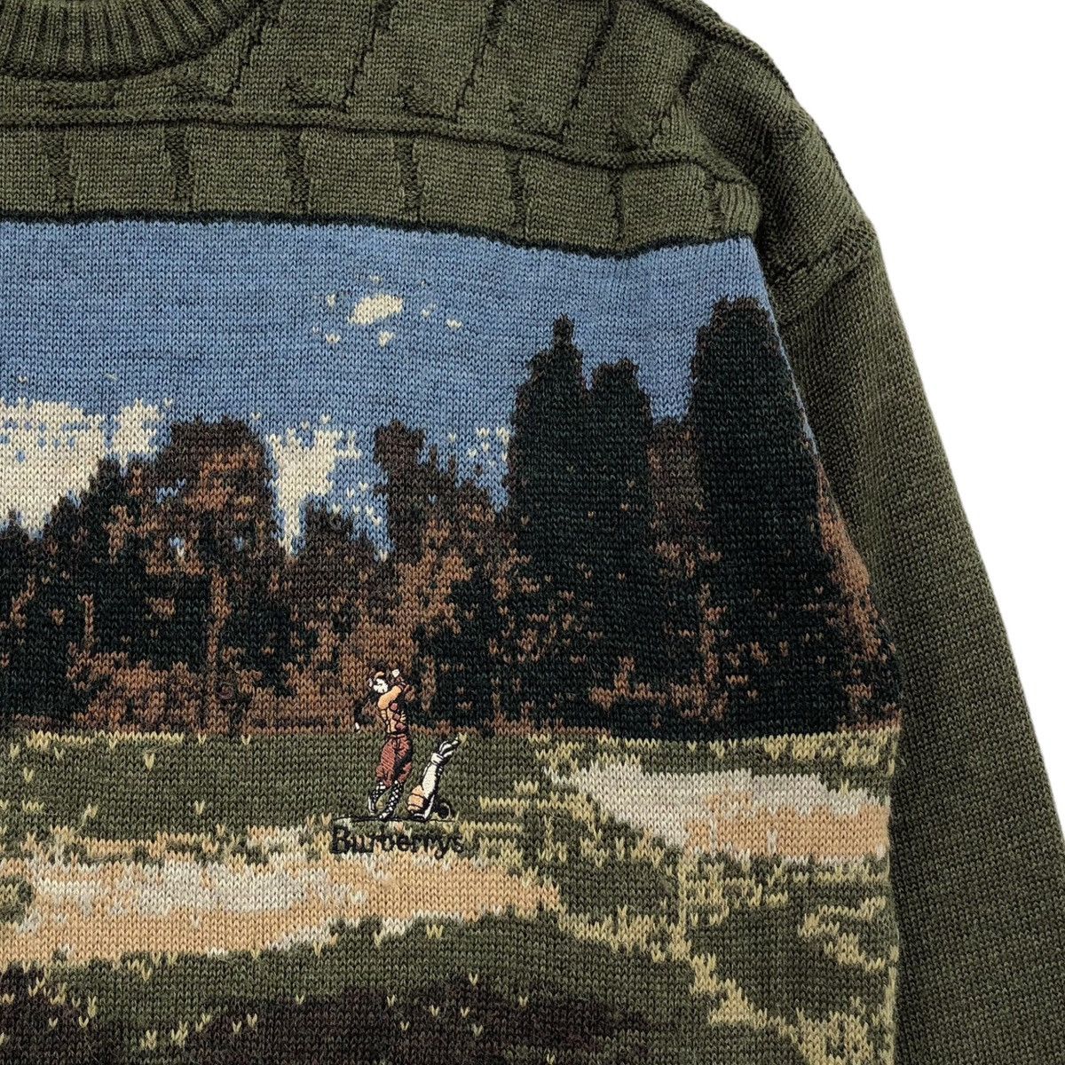 Burberry × Vintage Vintage Burberrys New Wool Golf Course Knit Sweatshirt Size US L / EU 52-54 / 3 - 2 Thumbnail
