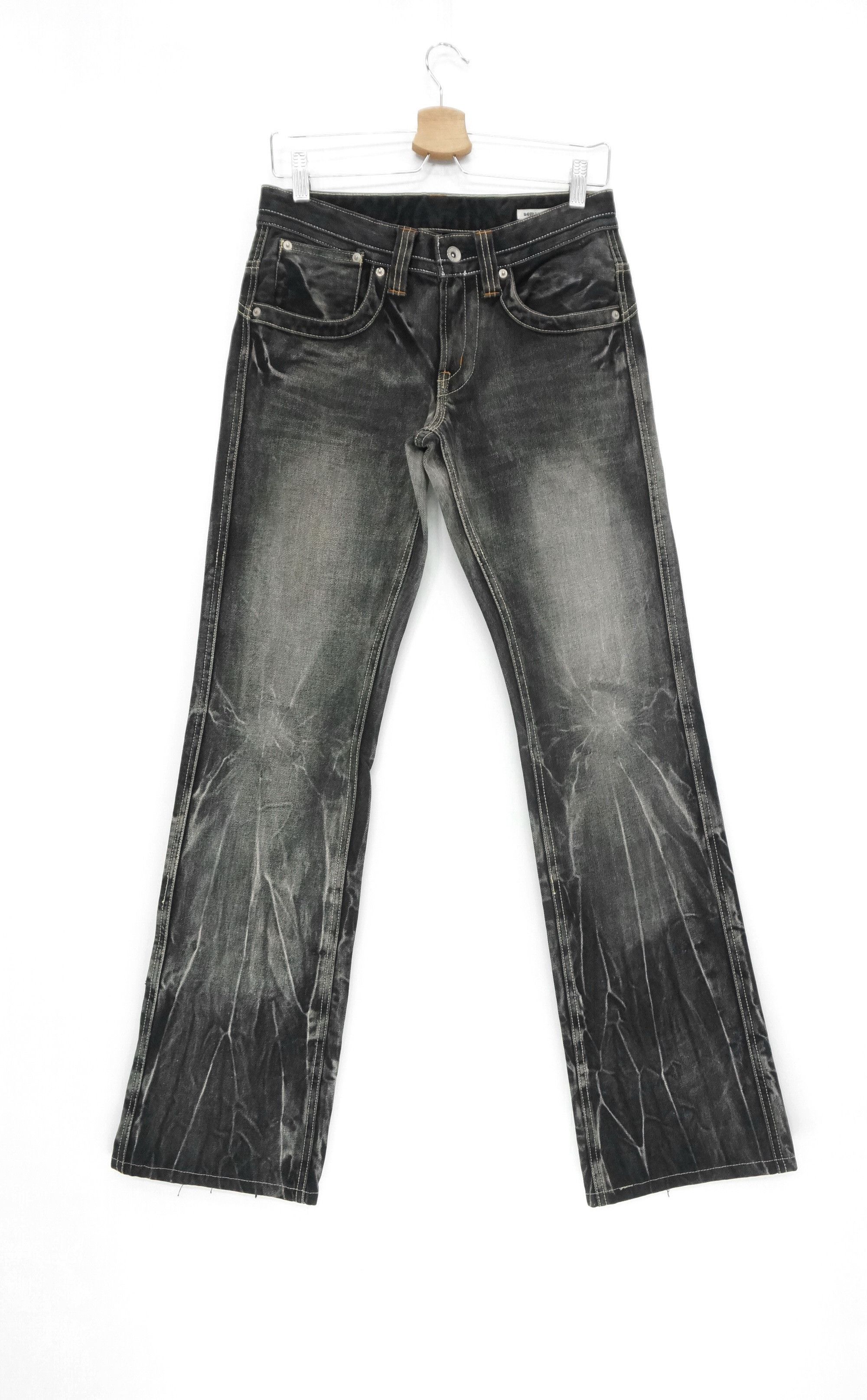 semanticdesign Flare 🔥 Semantic Design Vintage Faded Black Acid Wash Jeans Size US 28 / EU 44 - 2 Thumbnail