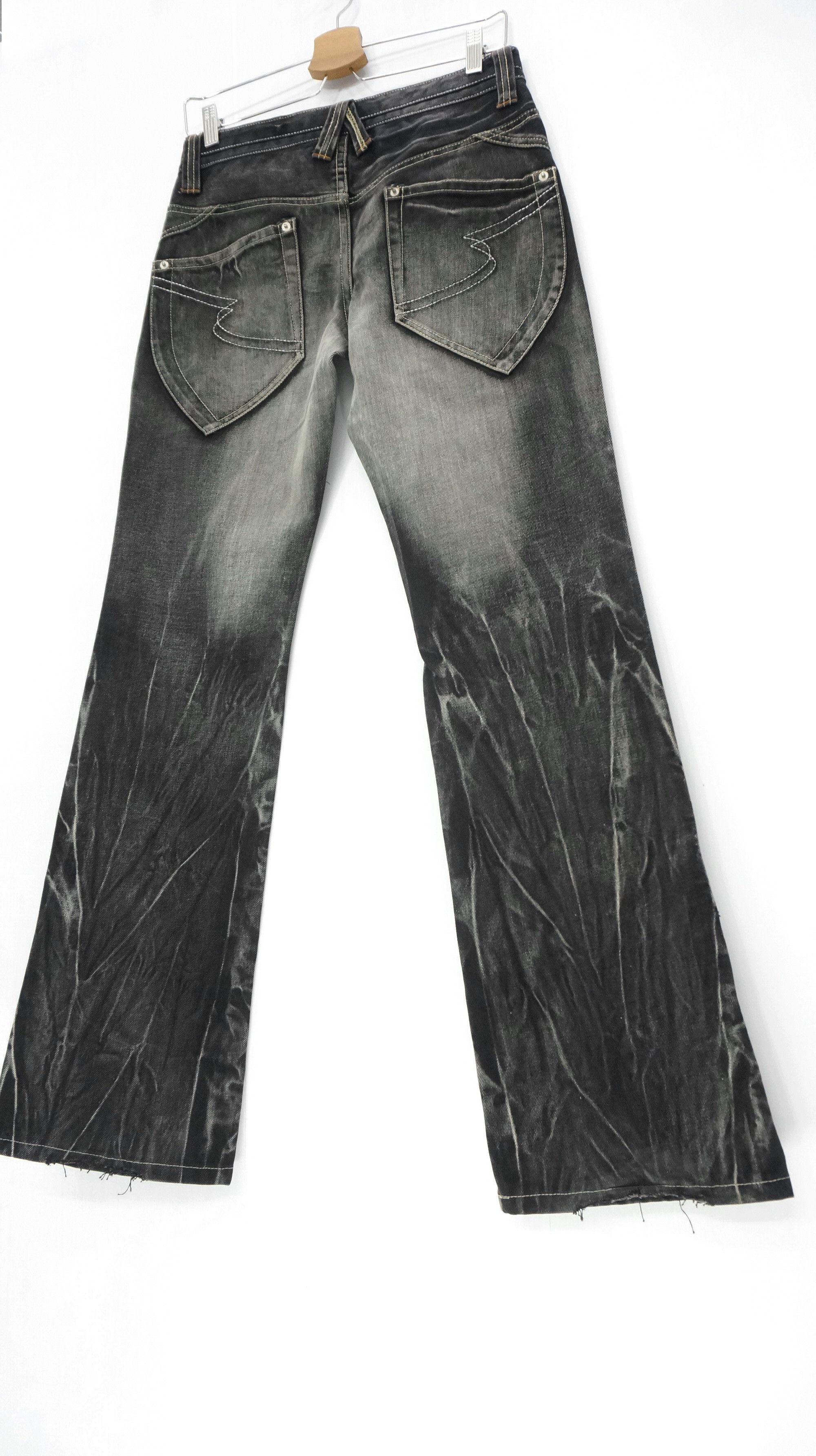 semanticdesign Flare 🔥 Semantic Design Vintage Faded Black Acid Wash Jeans Size US 28 / EU 44 - 4 Thumbnail