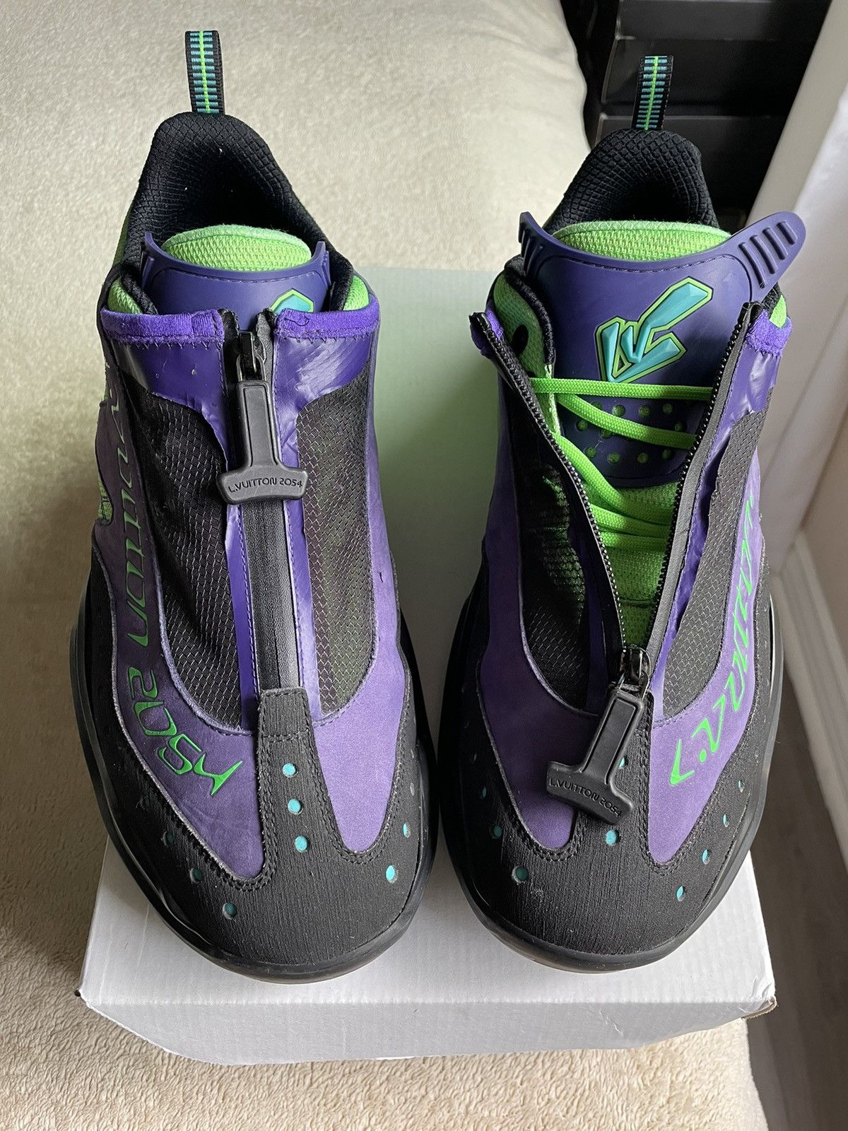 Louis Vuitton Purple Green Black Millennium Trainer Sneaker