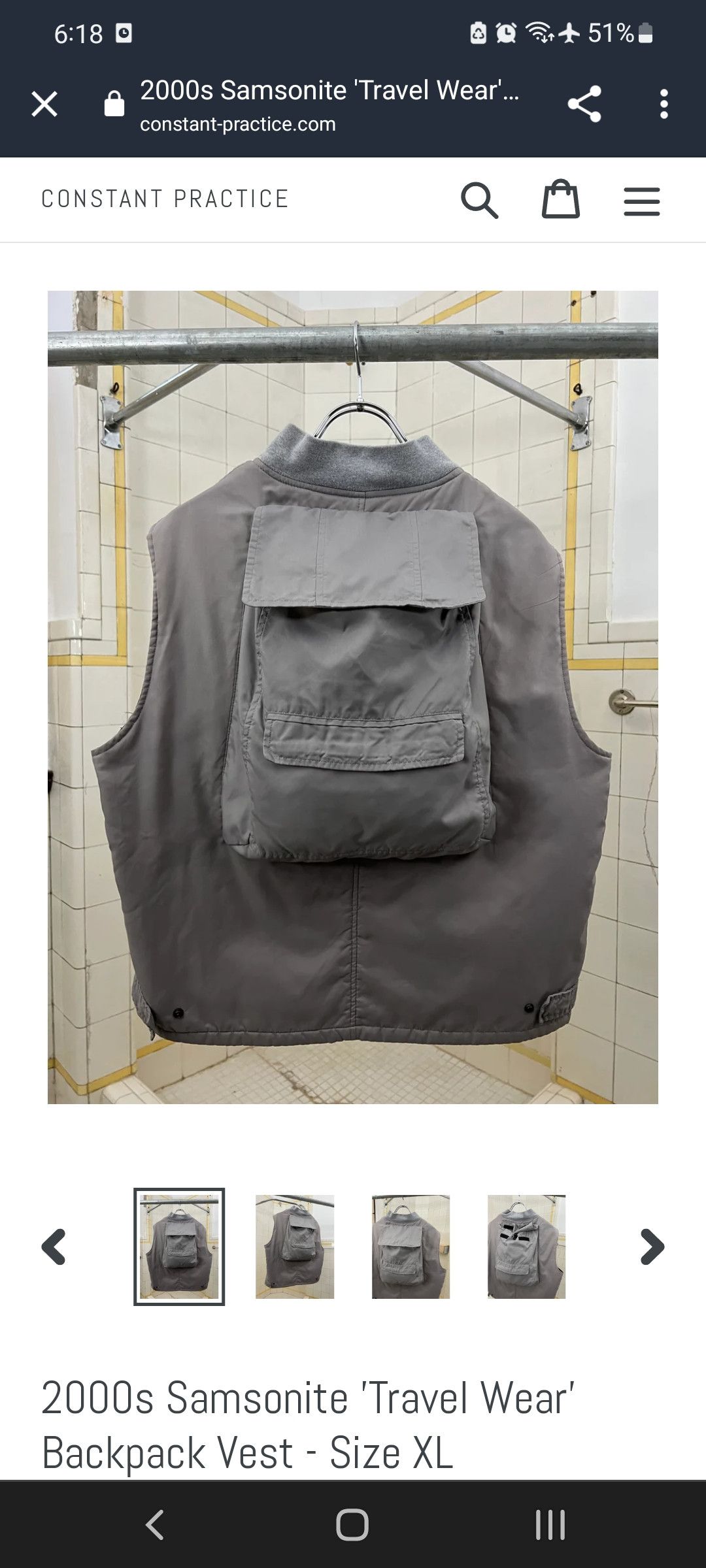 Samsonite Samsonite Hooded Nylon Vest with Backpack Size US L / EU 52-54 / 3 - 24 Thumbnail