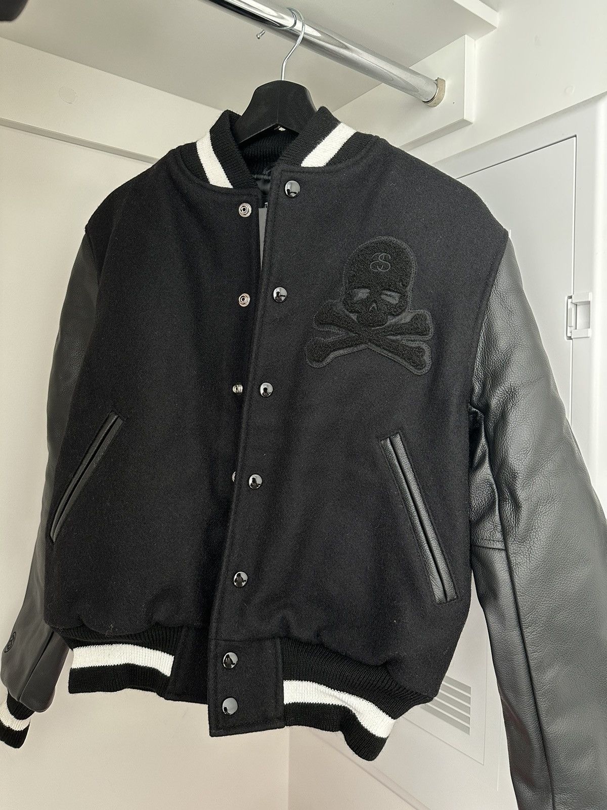 Stussy Mastermind Japan x Stussy Varsity Jacket Leather sleeves 