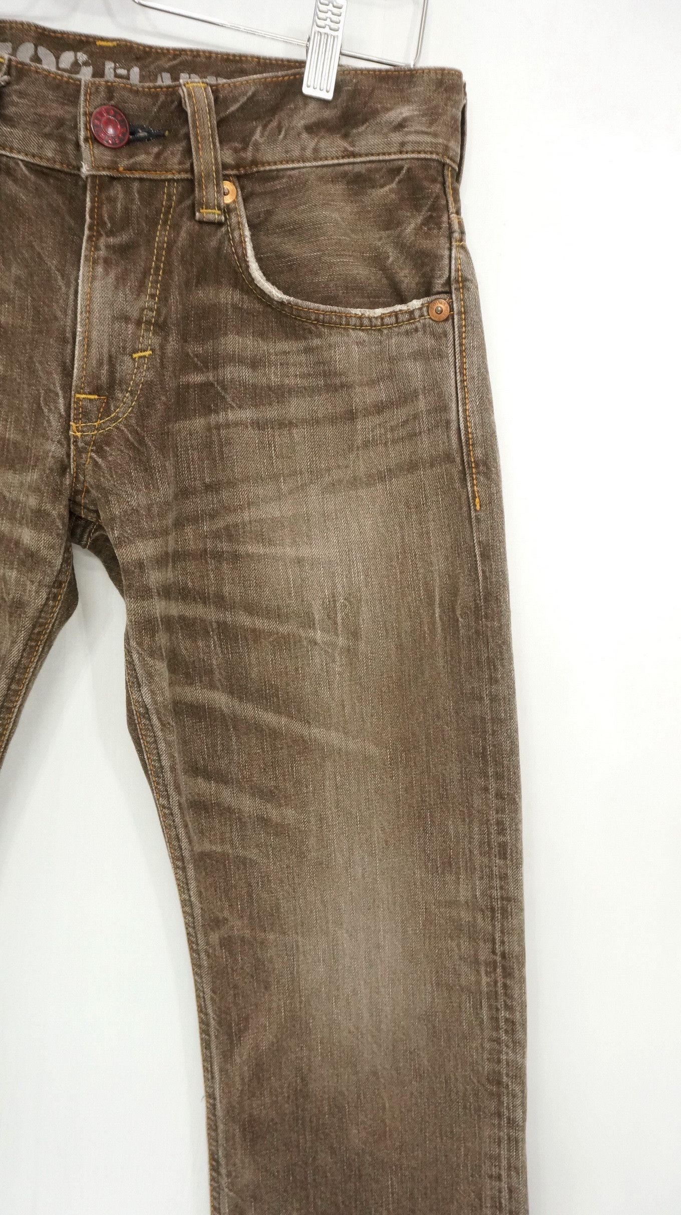 Edwin 🔥 Flare Vintage EDWIN 503 Japan Distressed Brown Jeans W30 Size US 30 / EU 46 - 6 Thumbnail