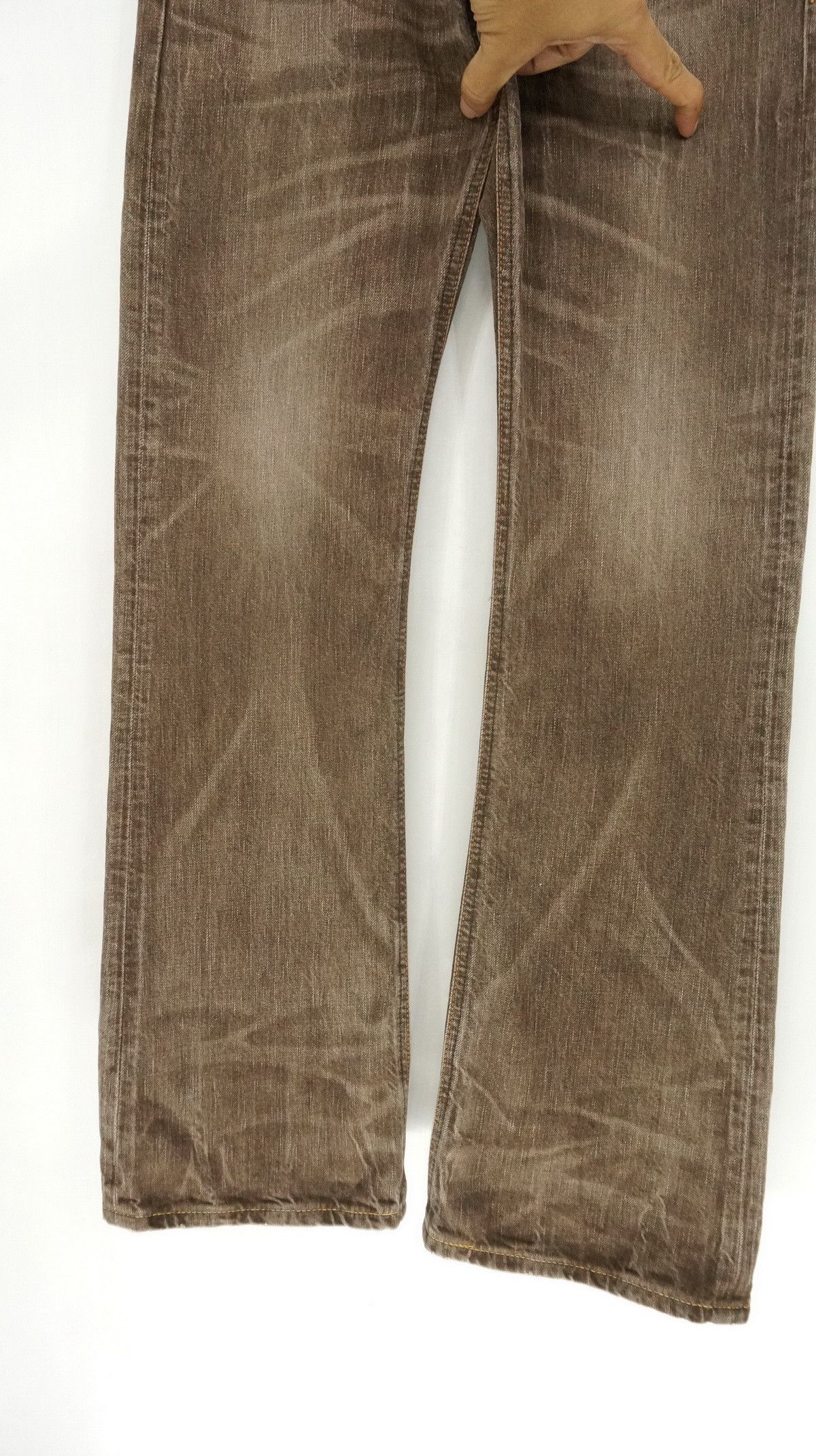Edwin 🔥 Flare Vintage EDWIN 503 Japan Distressed Brown Jeans W30 Size US 30 / EU 46 - 9 Thumbnail