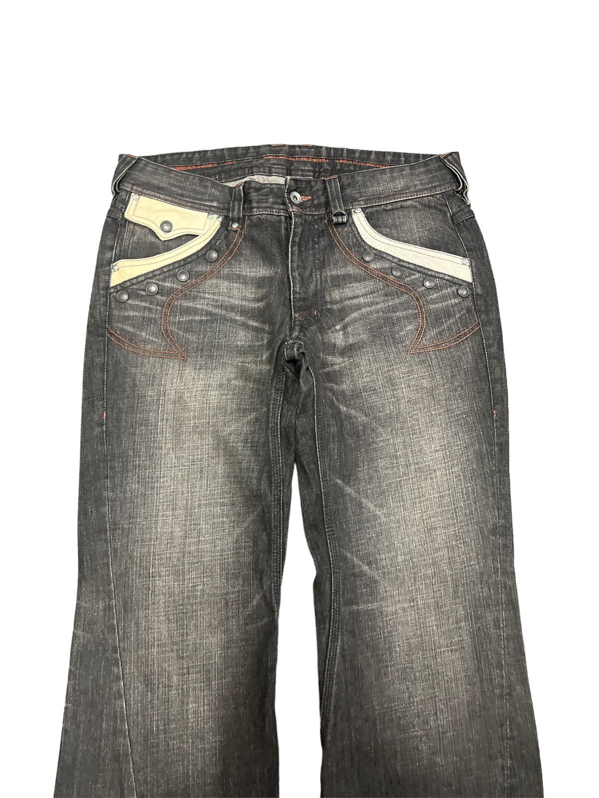 Other FLARED💥NICOLE CLUB DISTRESSED DENIM TWIST PANT Size US 33 - 3 Thumbnail