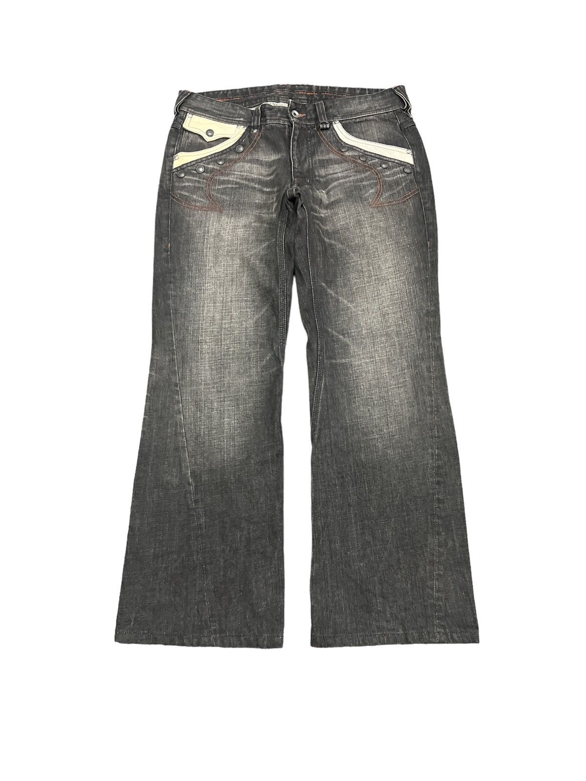 Other FLARED💥NICOLE CLUB DISTRESSED DENIM TWIST PANT Size US 33 - 1 Thumbnail