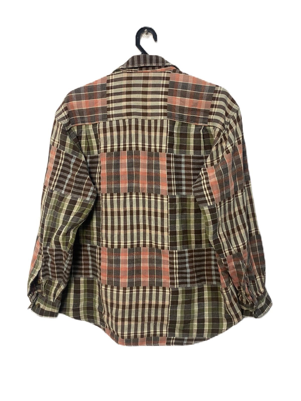 Japanese Brand FIRSTDOWN PATCHWORK FLANNEL WORK SHIRT STYLE Size US L / EU 52-54 / 3 - 2 Thumbnail