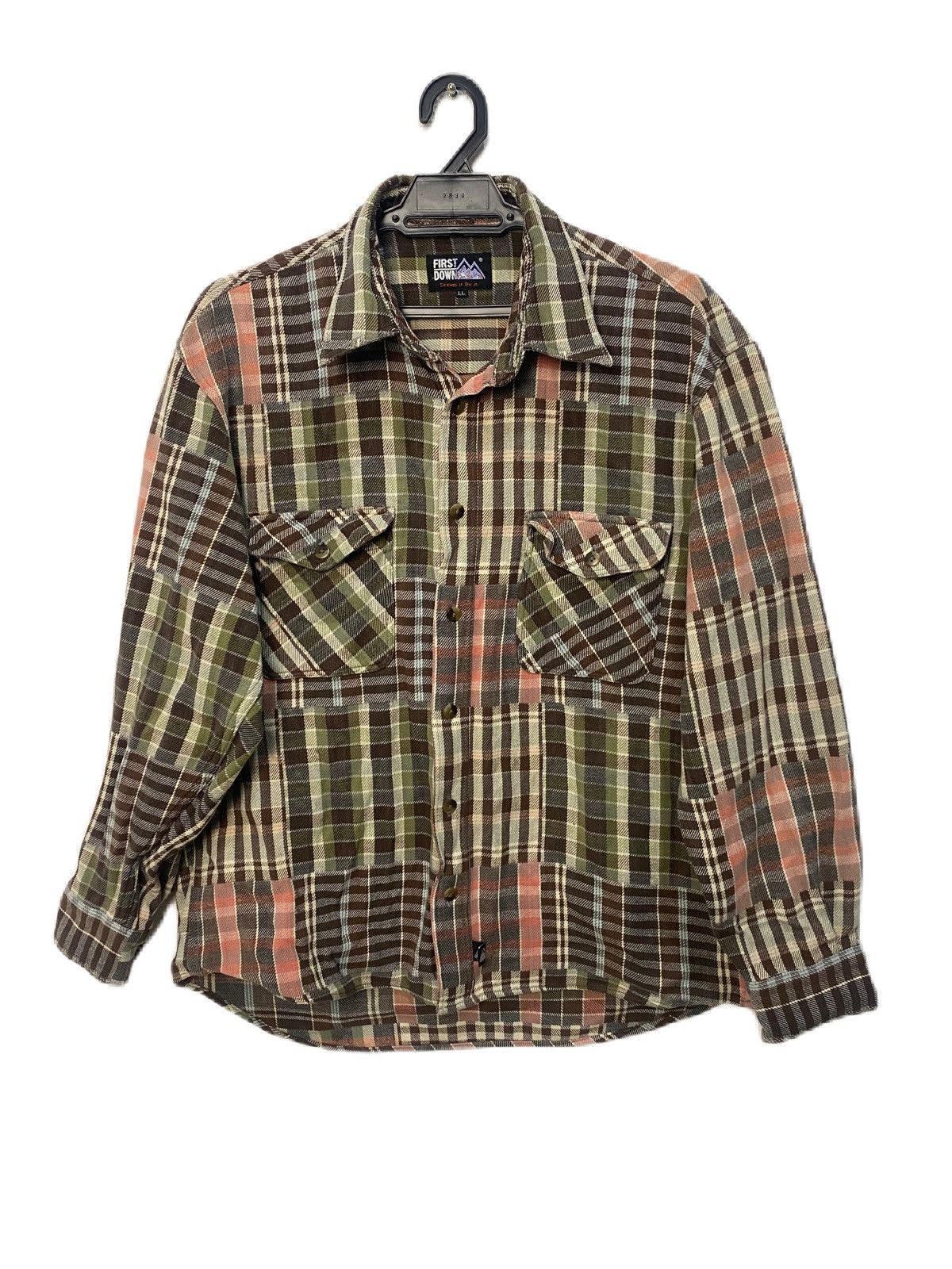 Japanese Brand FIRSTDOWN PATCHWORK FLANNEL WORK SHIRT STYLE Size US L / EU 52-54 / 3 - 1 Thumbnail