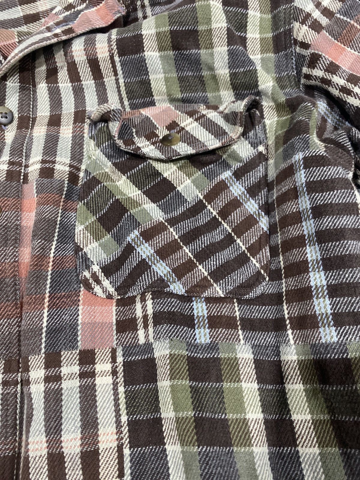 Japanese Brand FIRSTDOWN PATCHWORK FLANNEL WORK SHIRT STYLE Size US L / EU 52-54 / 3 - 6 Thumbnail