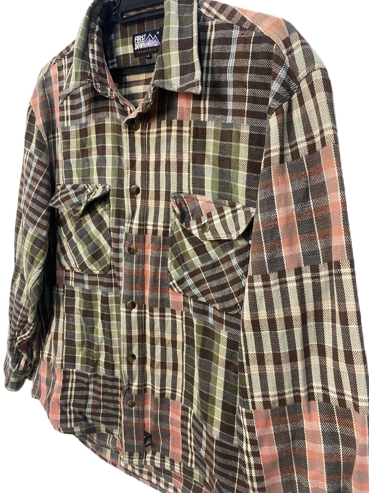 Japanese Brand FIRSTDOWN PATCHWORK FLANNEL WORK SHIRT STYLE Size US L / EU 52-54 / 3 - 3 Thumbnail