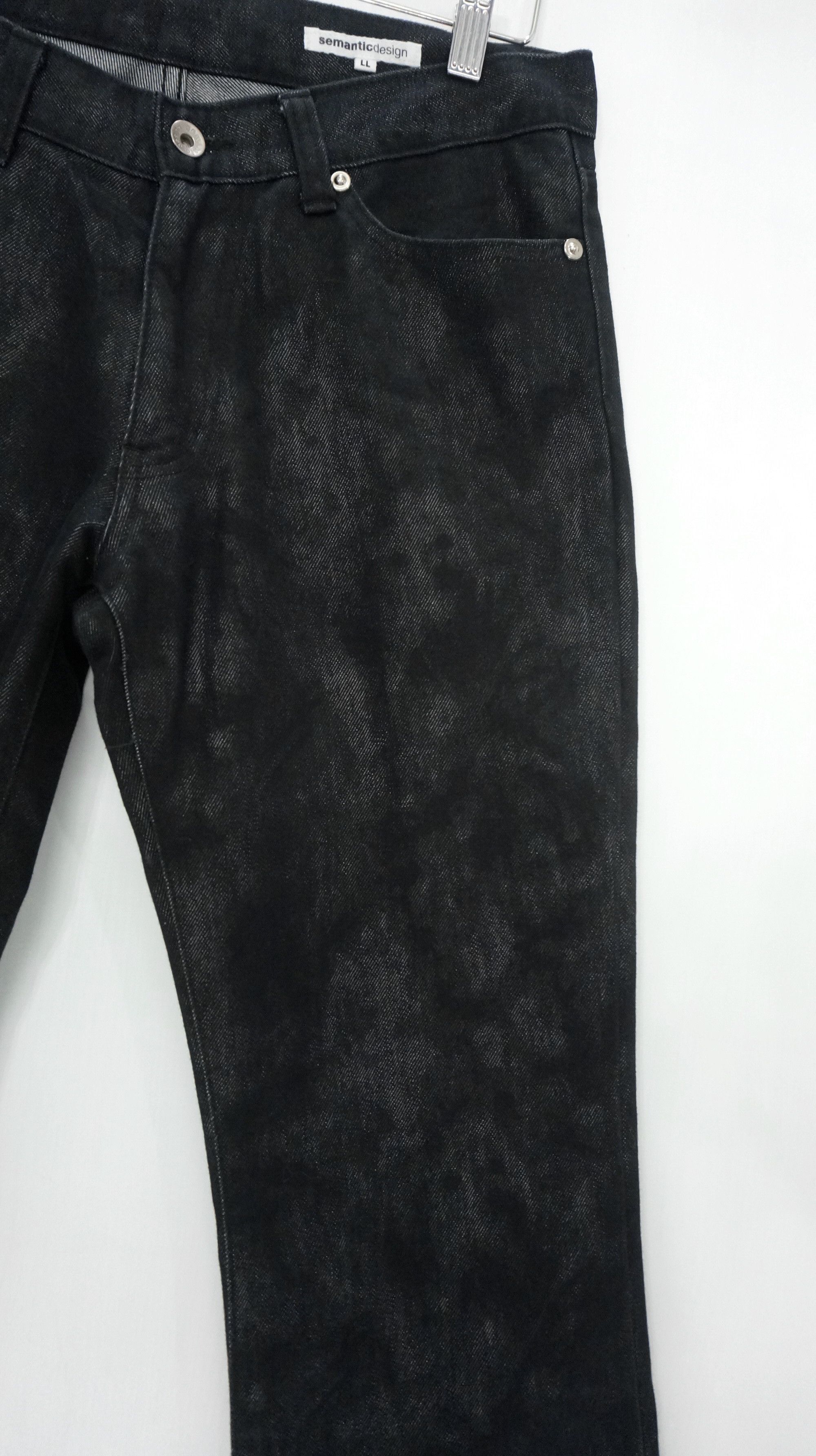 semanticdesign 🔥 Semantic Design Acid Black Denim Flare Jeans Pants Size US 31 - 4 Thumbnail