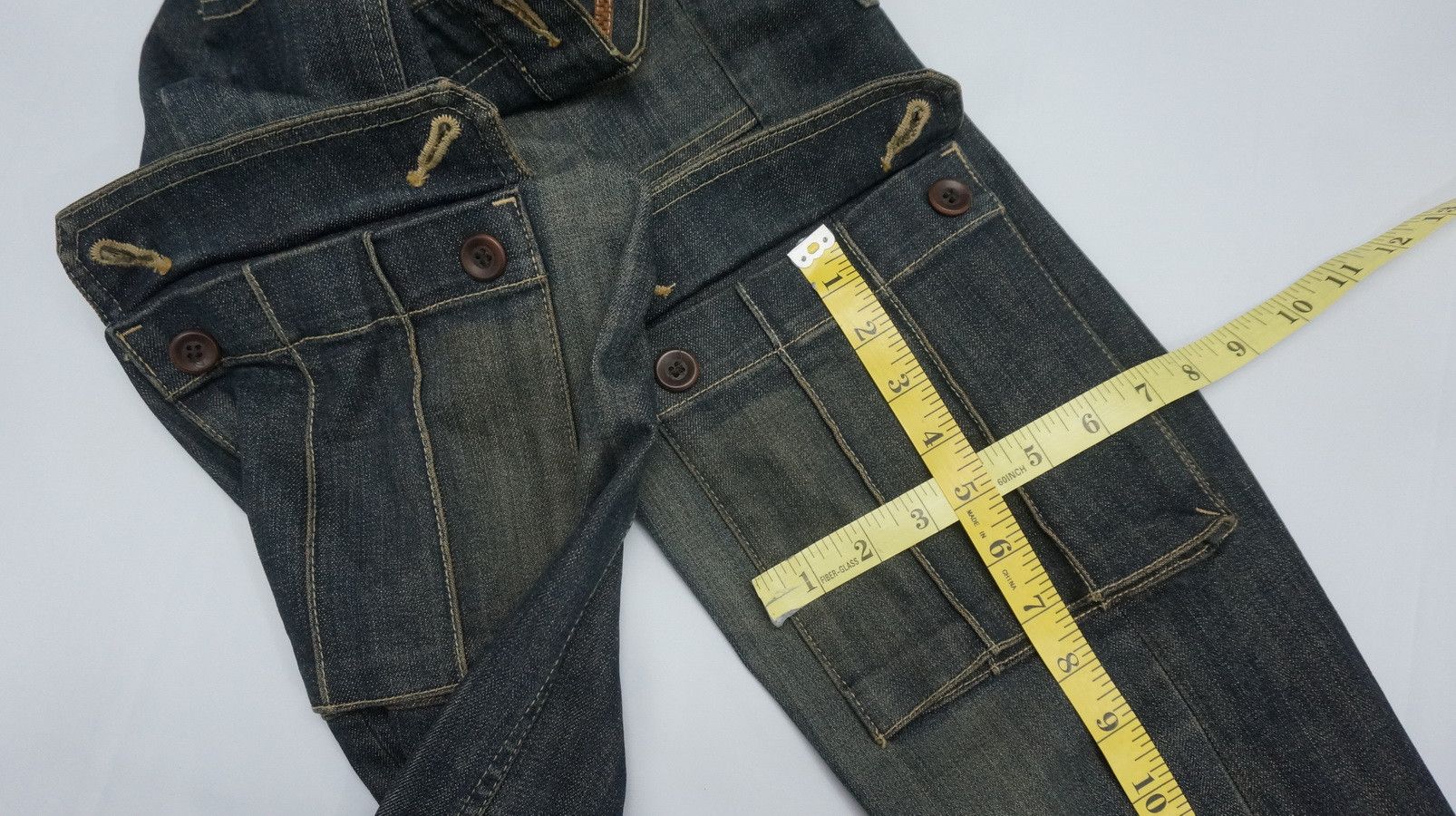 Japanese Brand K.T Kiyoko Takase Browned Off Women's Cargo Jeans Size 28" / US 6 / IT 42 - 13 Thumbnail