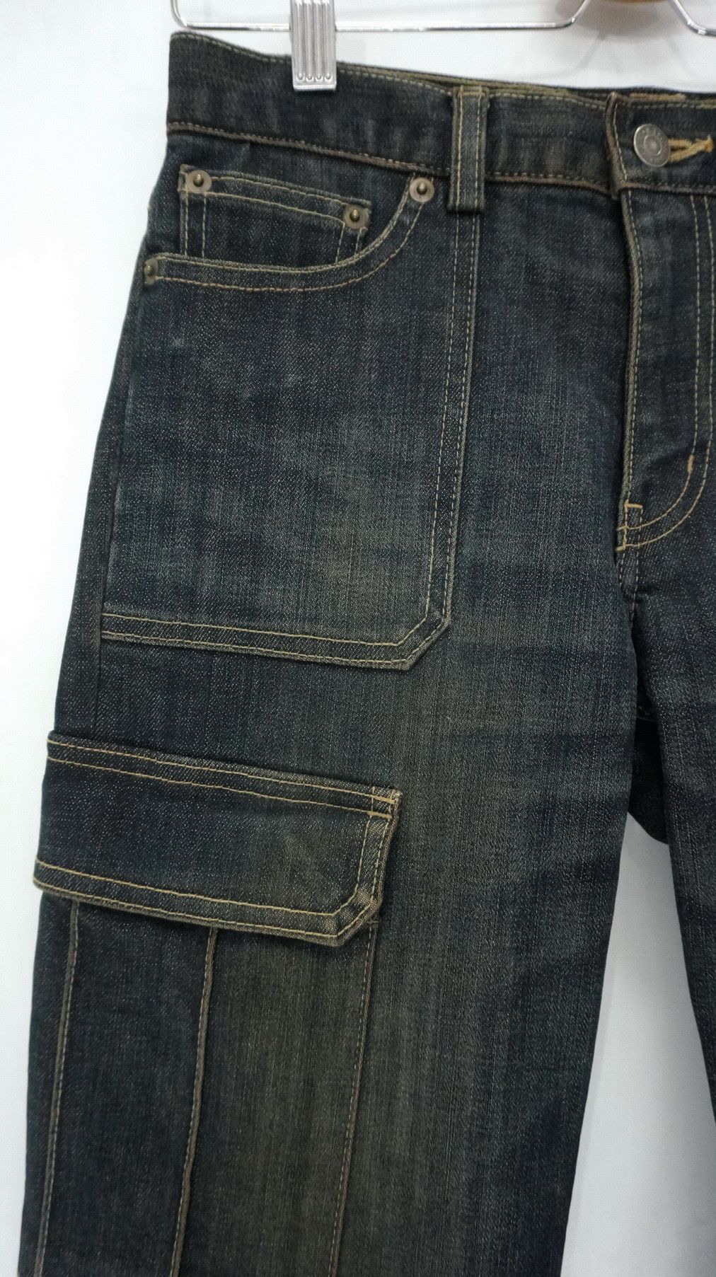 Japanese Brand K.T Kiyoko Takase Browned Off Women's Cargo Jeans Size 28" / US 6 / IT 42 - 2 Thumbnail